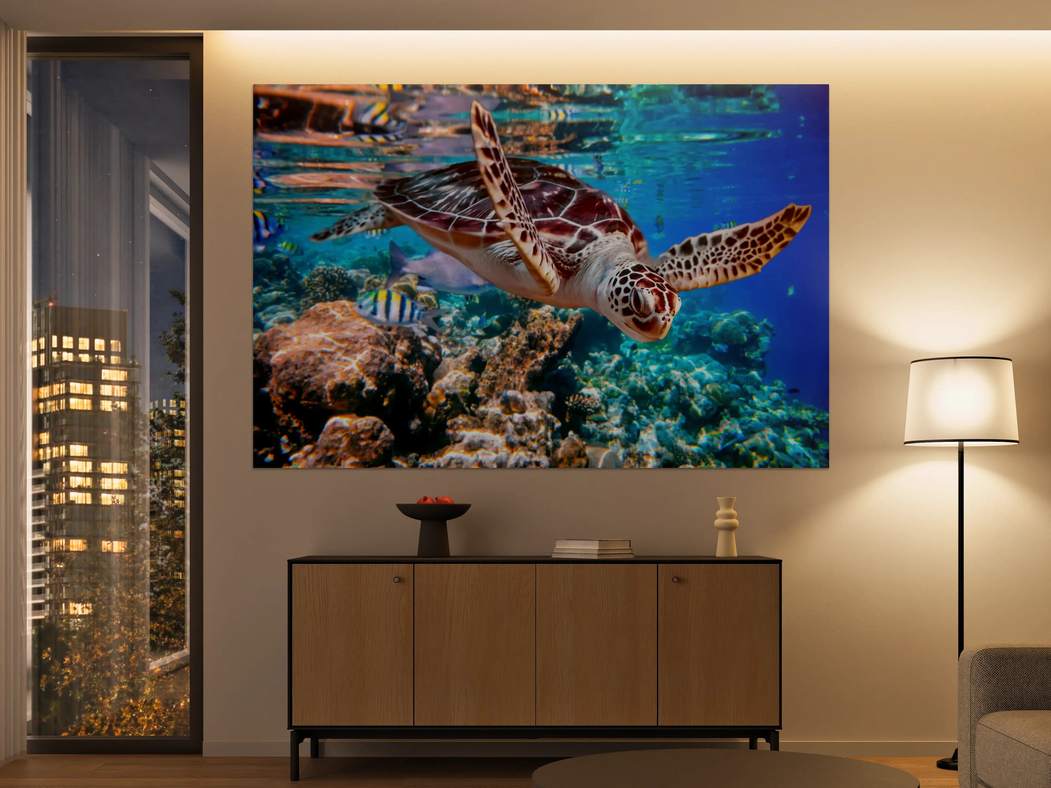 Große Wandbilder - Silberne Meeresreptilien