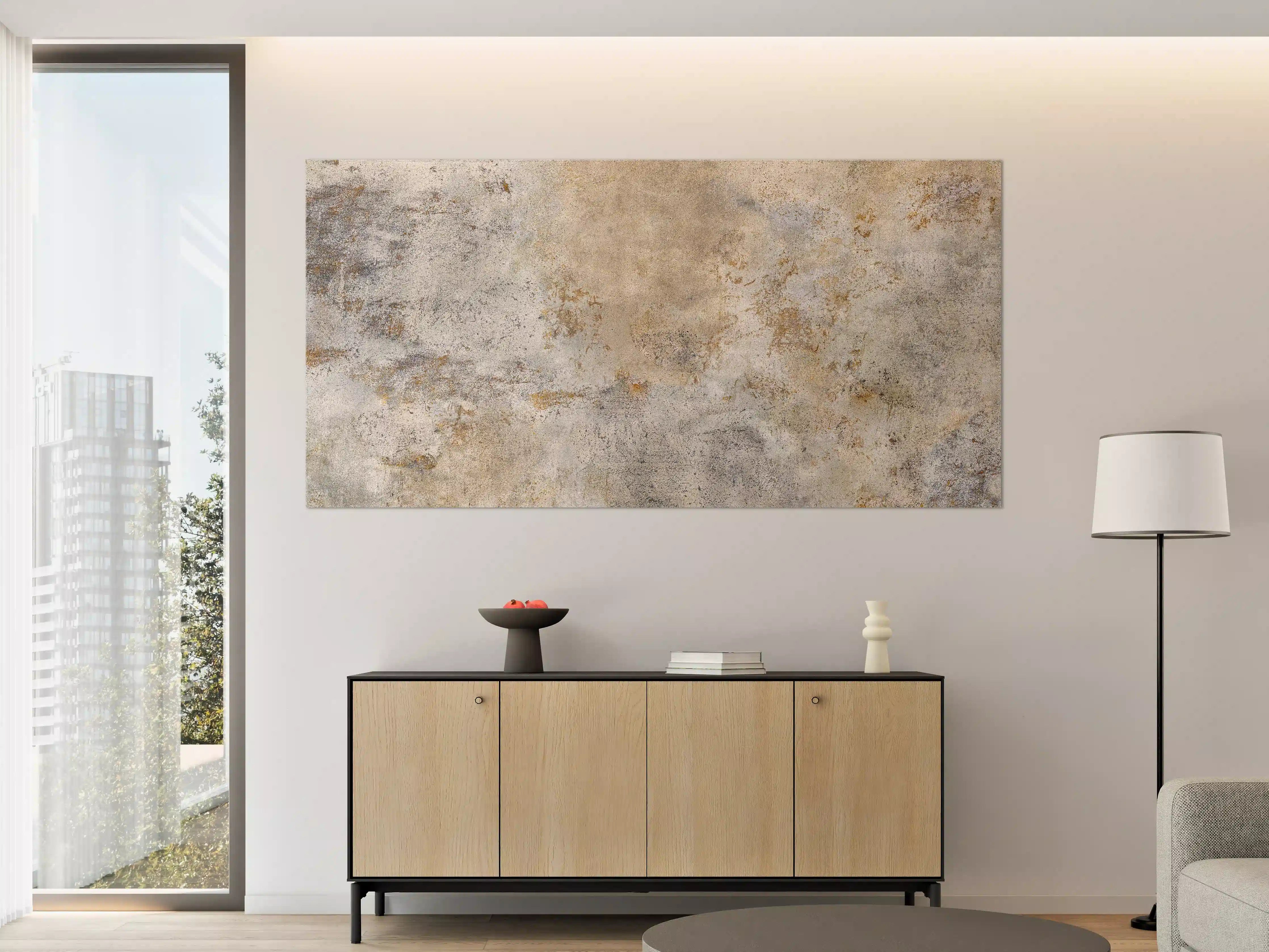 Große Wandbilder - Silberner Beton mit Grau-Textur