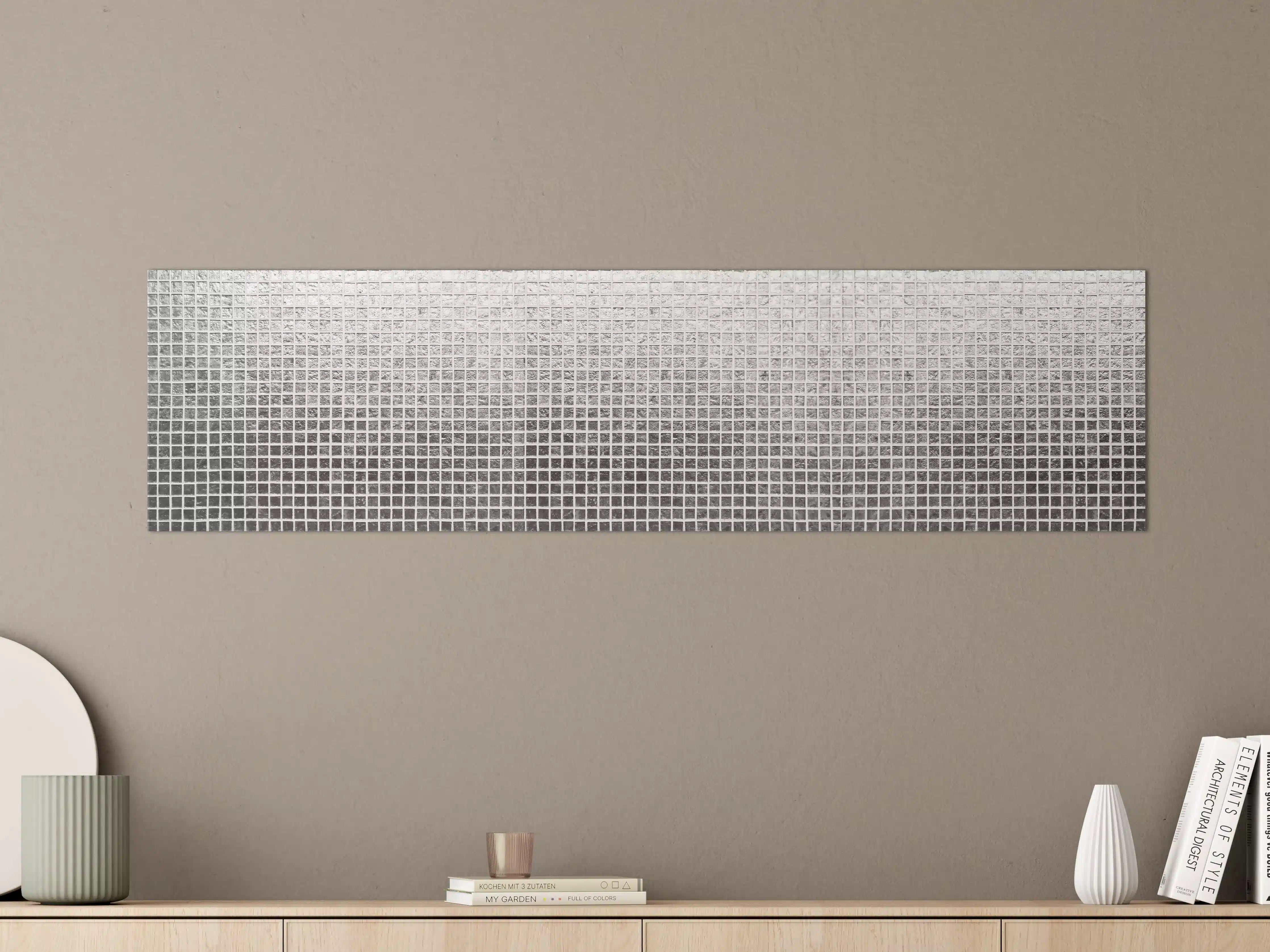 Große Wandbilder - Silbernes Fliesen Mosaikmuster