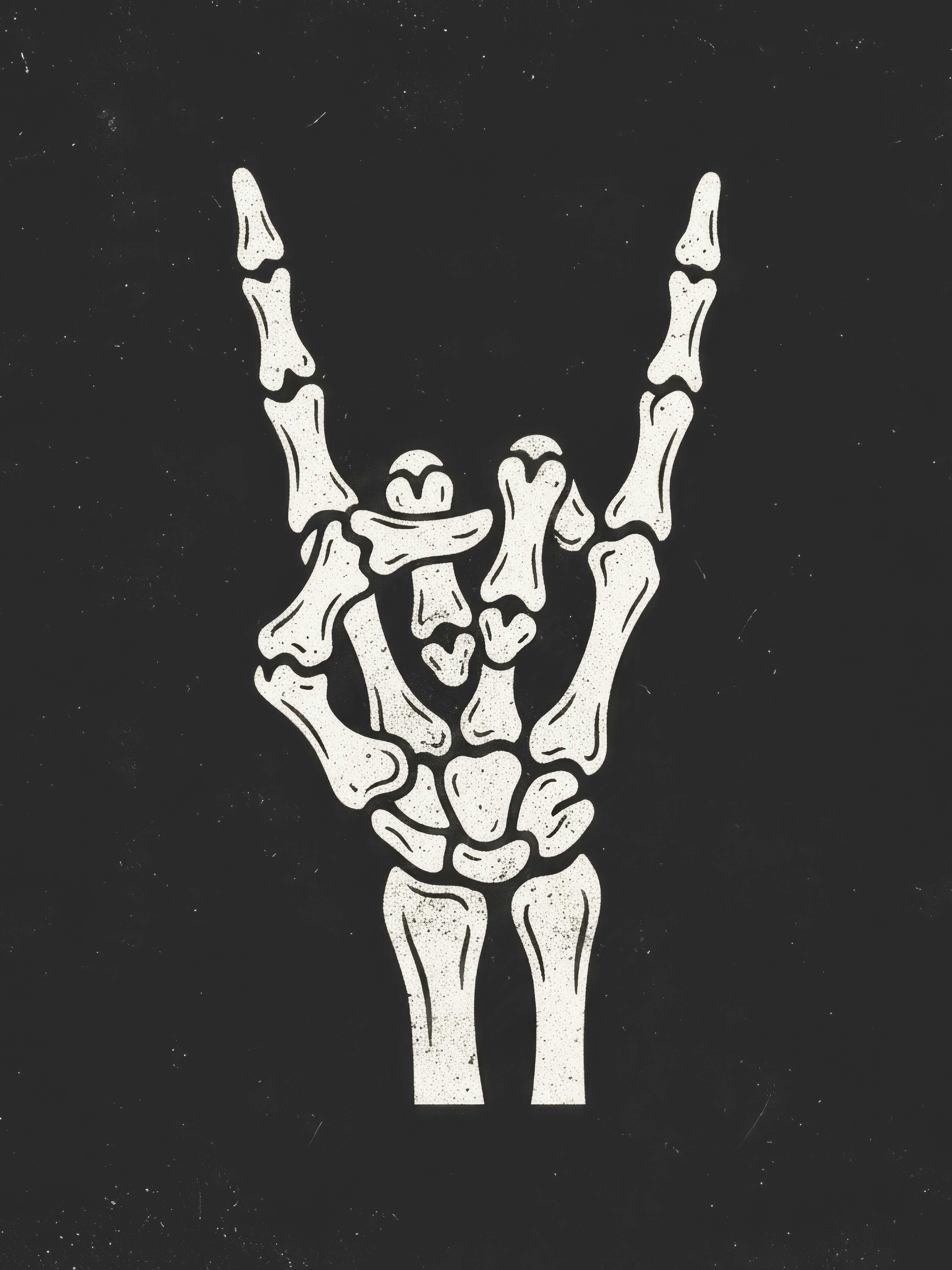 Große Wandbilder-Skull Skeleton Hand Gesture