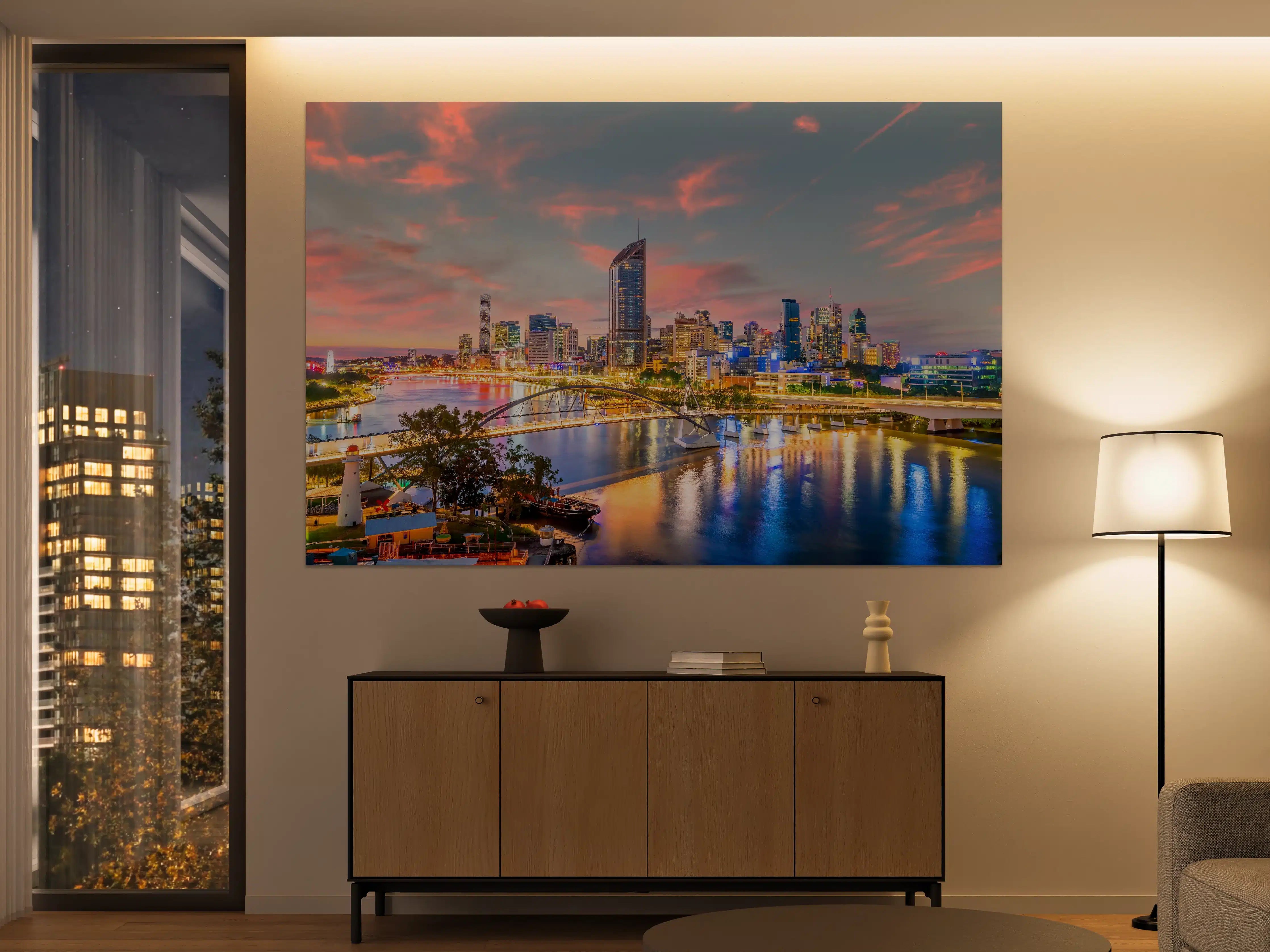 Große Wandbilder - Skyline von Brisbane bei Sonnenuntergang
