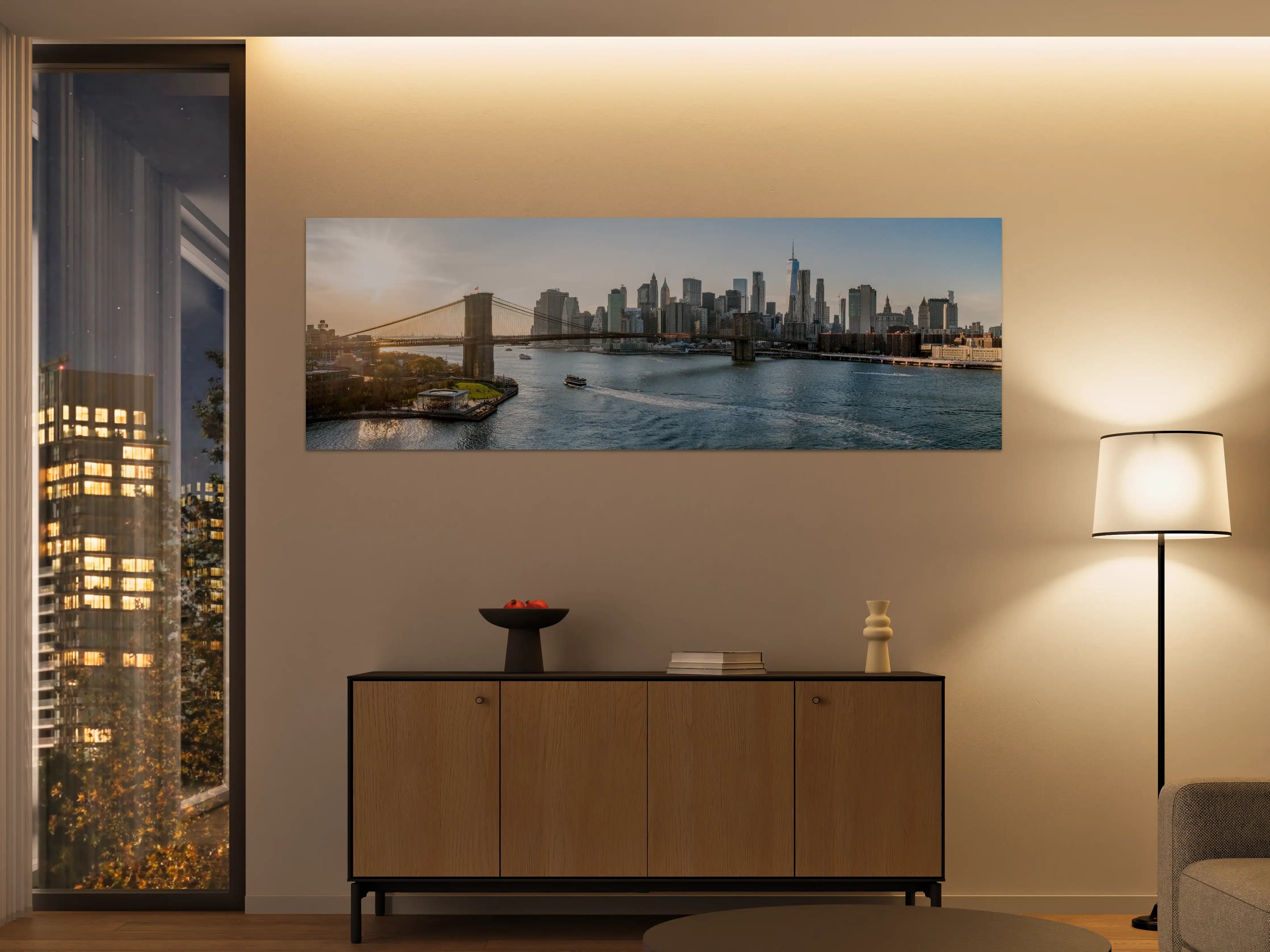 Große Wandbilder - Skyline von New York City - Brooklyn Bridge