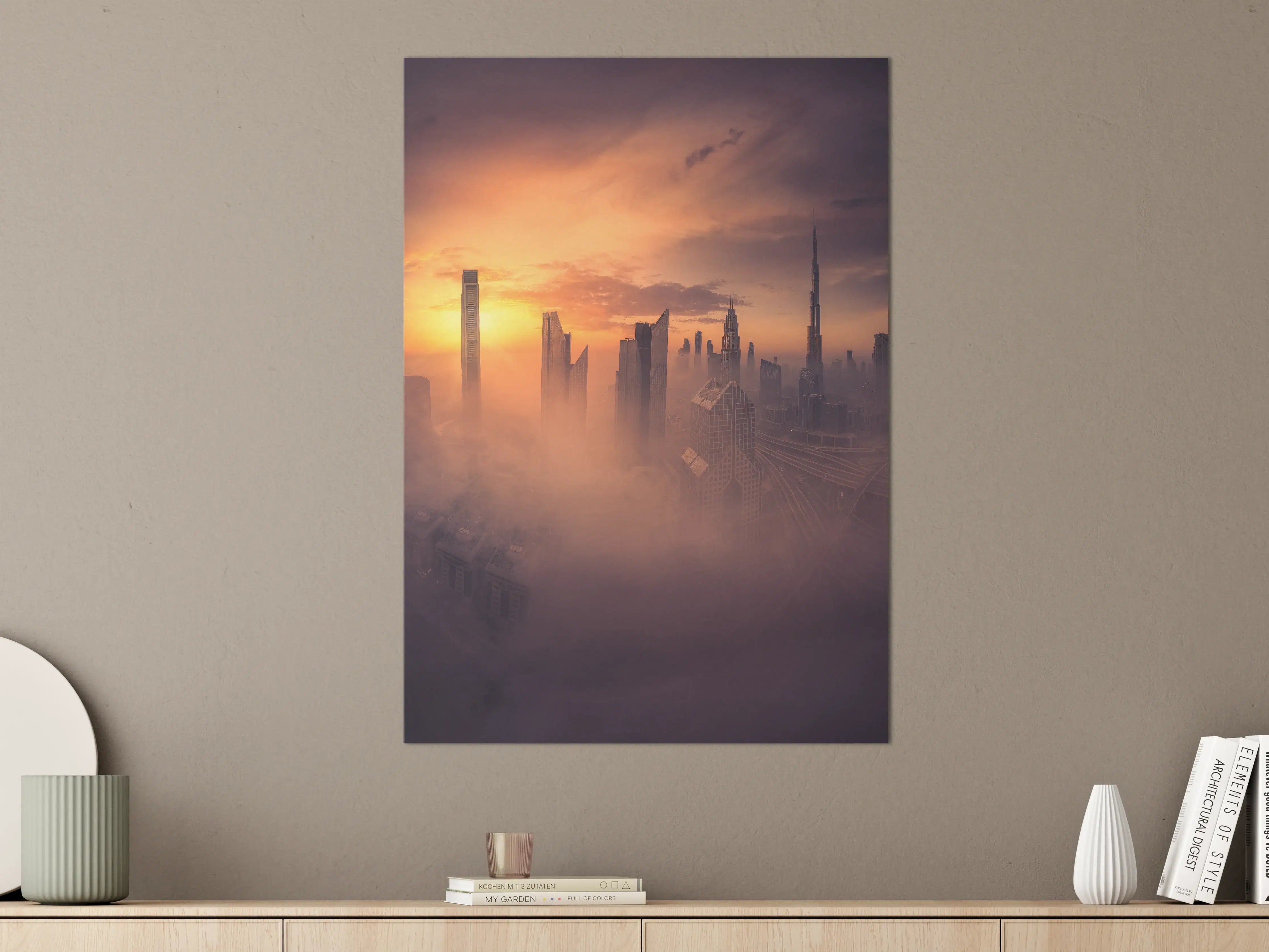 Große Wandbilder - Skyscraper Skyline bei Sonnenuntergang