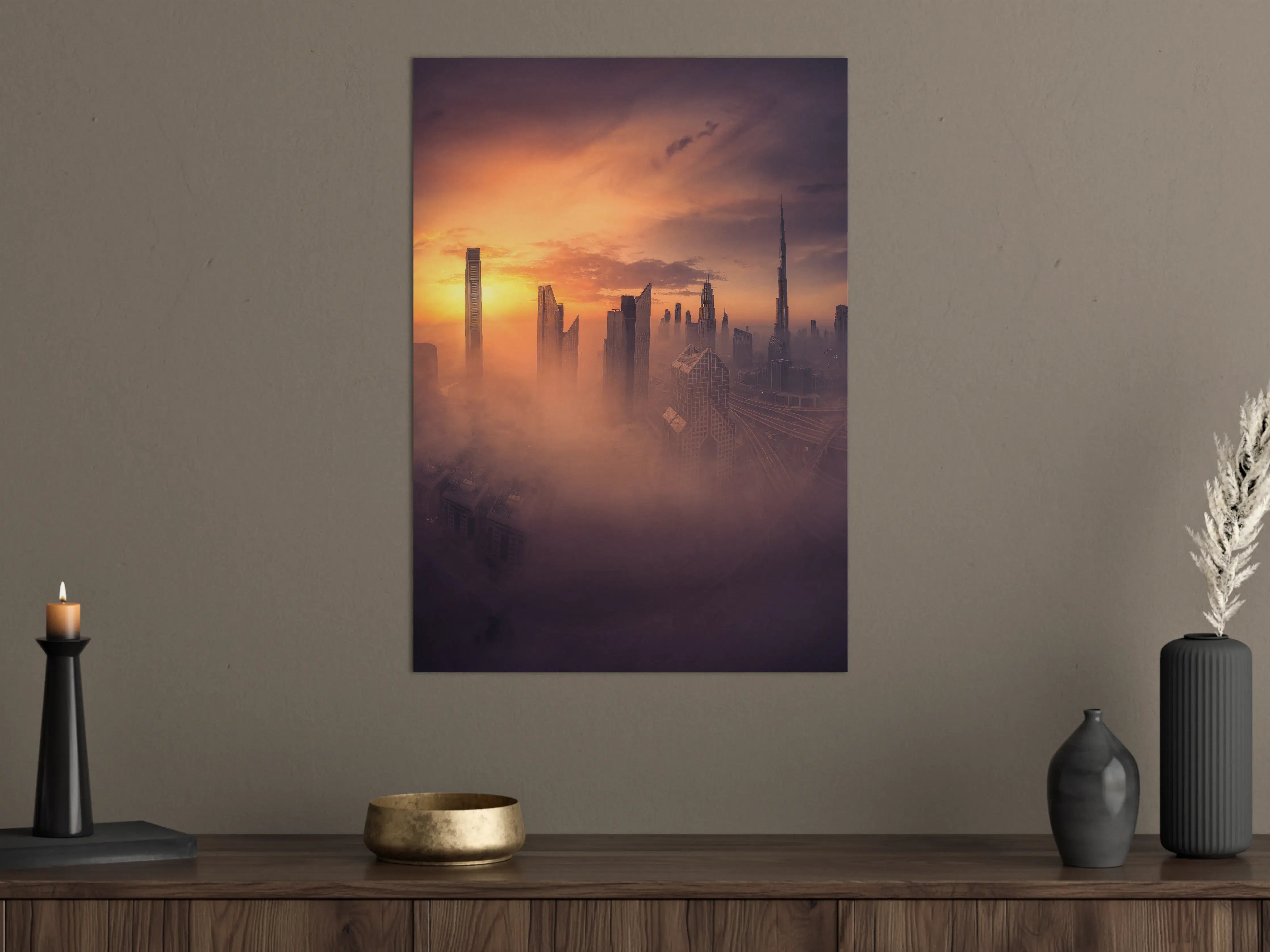 Große Wandbilder - Skyscraper Skyline bei Sonnenuntergang