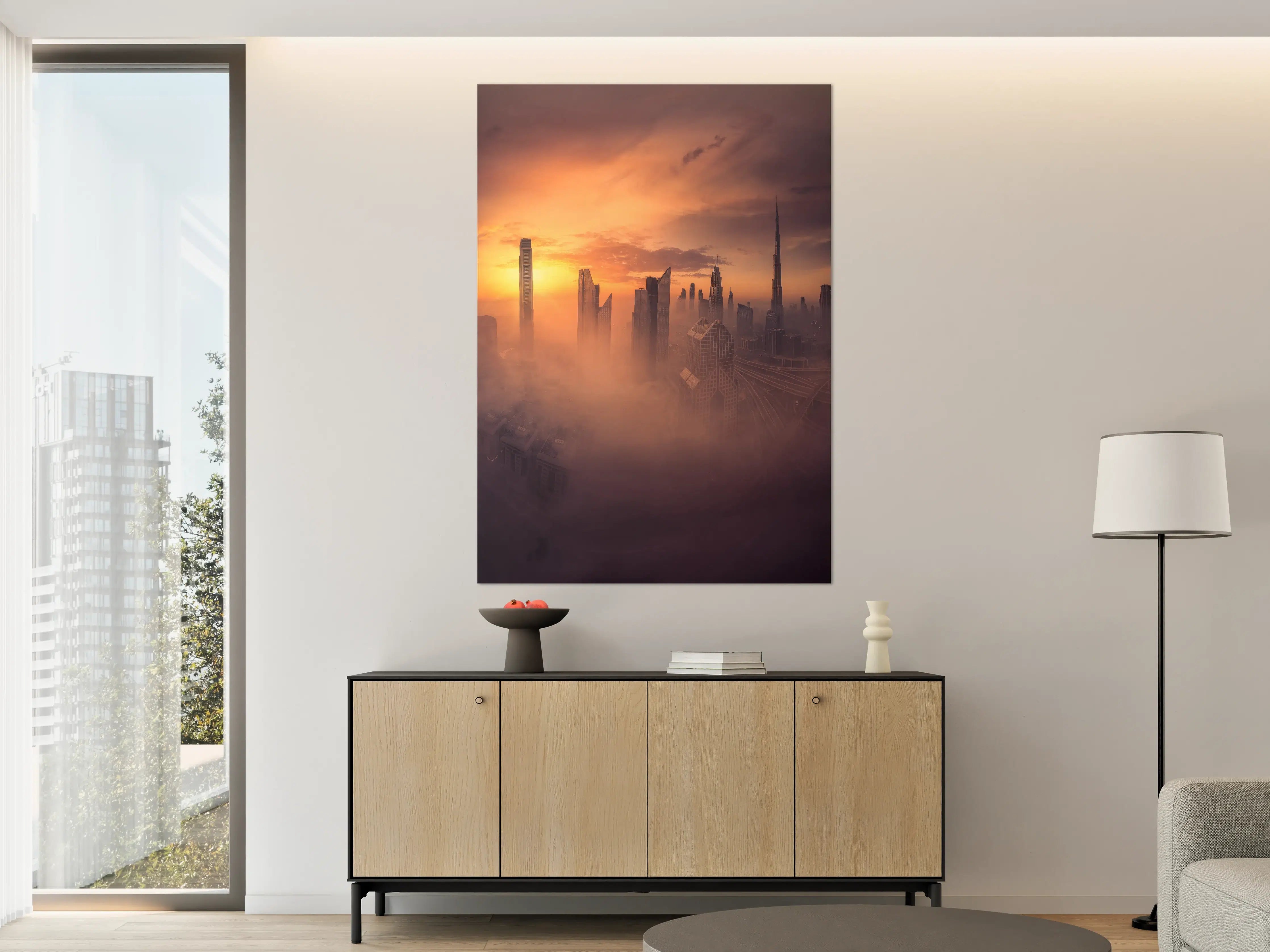 Große Wandbilder - Skyscraper Skyline bei Sonnenuntergang