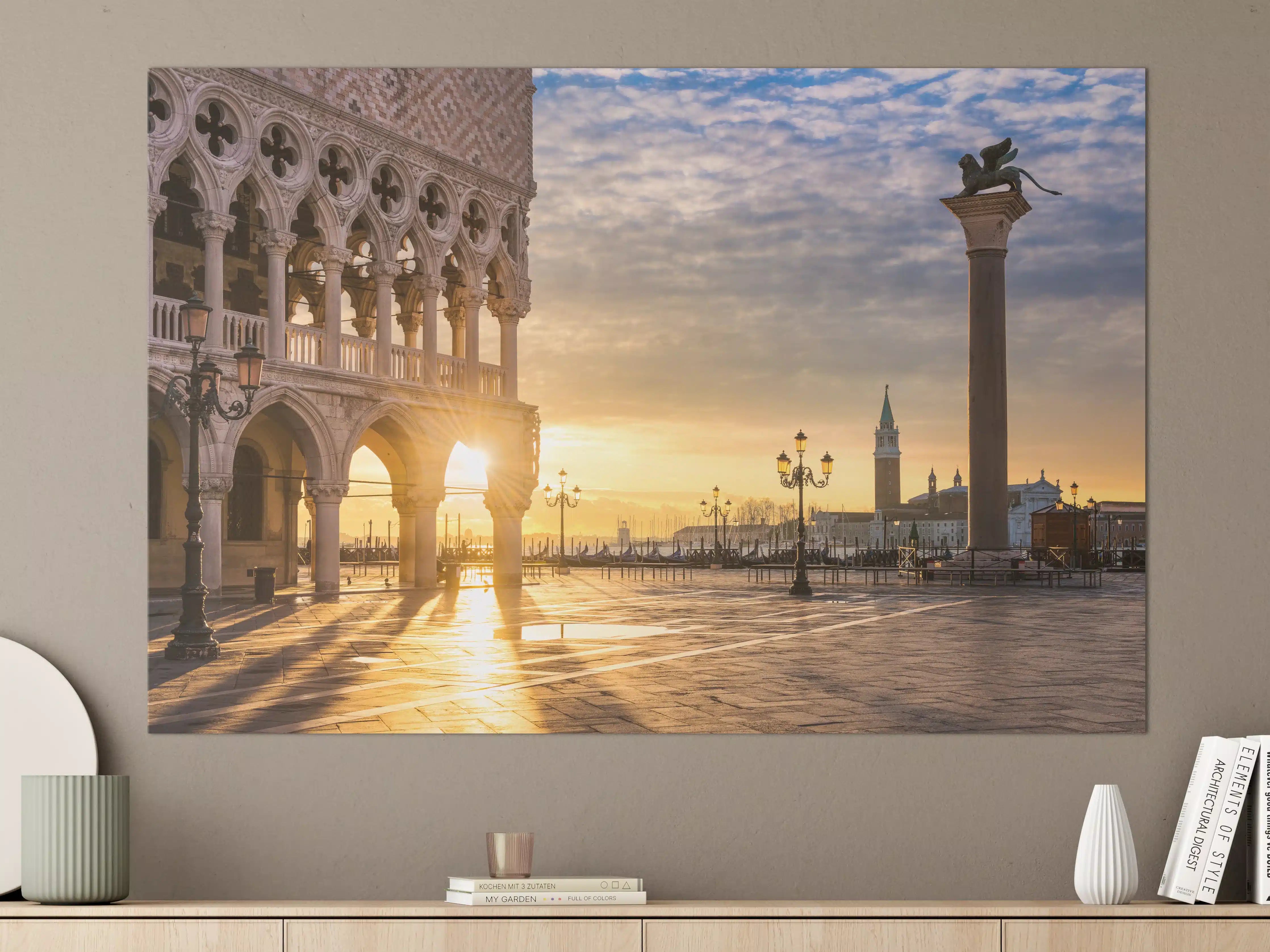 Große Wandbilder - Sonnenaufgang auf dem Markusplatz - Venedig