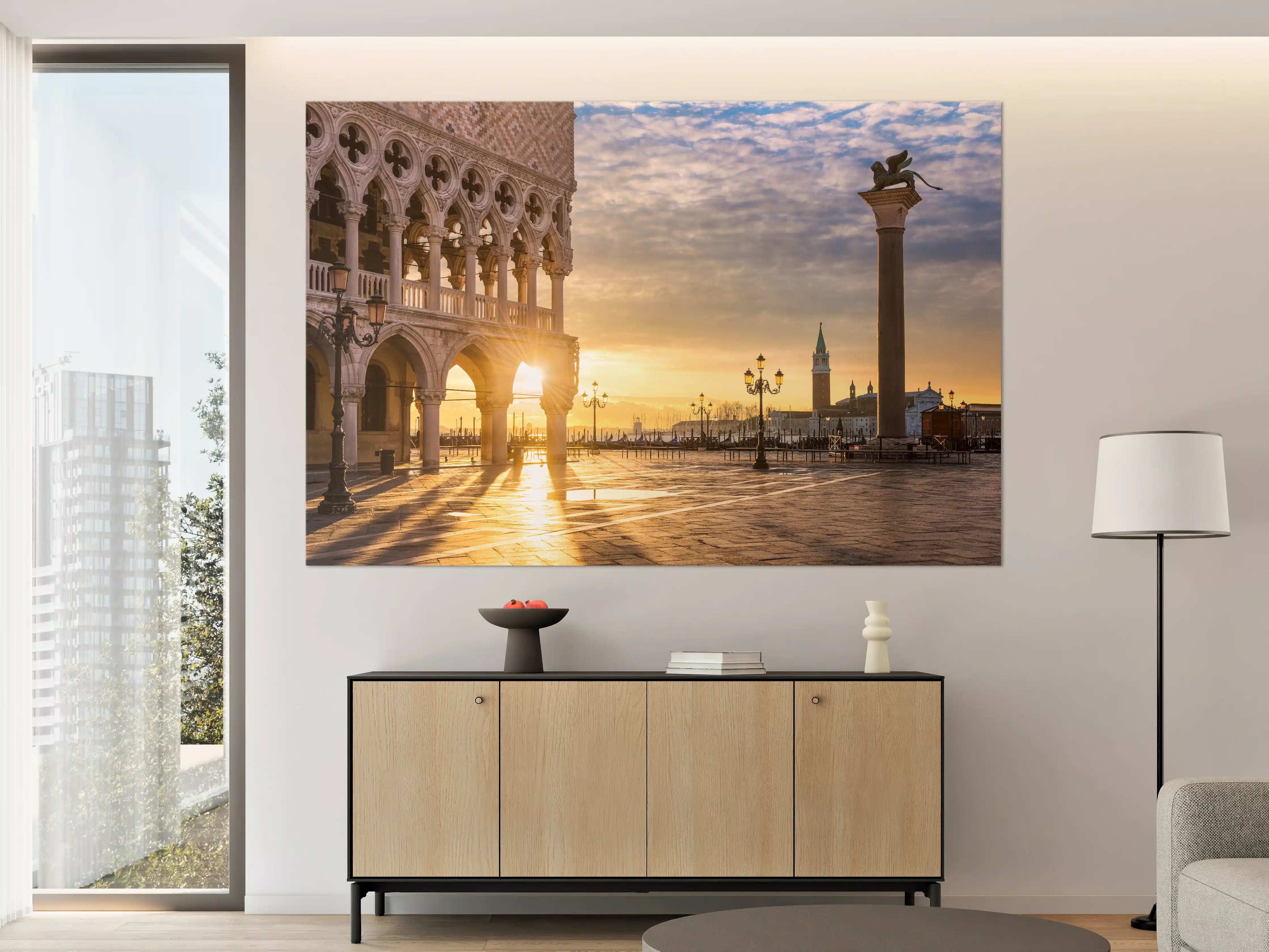 Große Wandbilder - Sonnenaufgang auf dem Markusplatz - Venedig