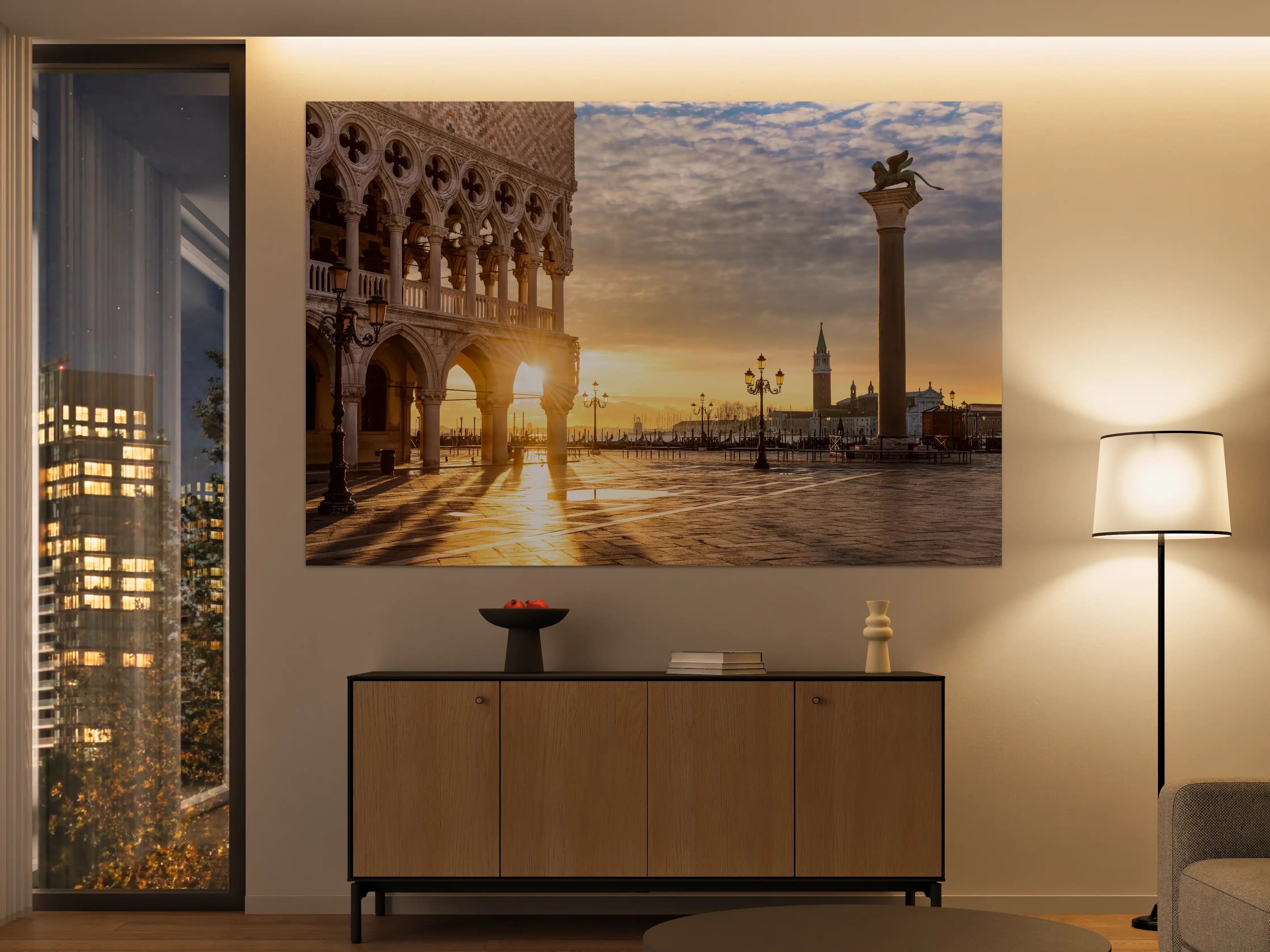 Große Wandbilder - Sonnenaufgang auf dem Markusplatz - Venedig