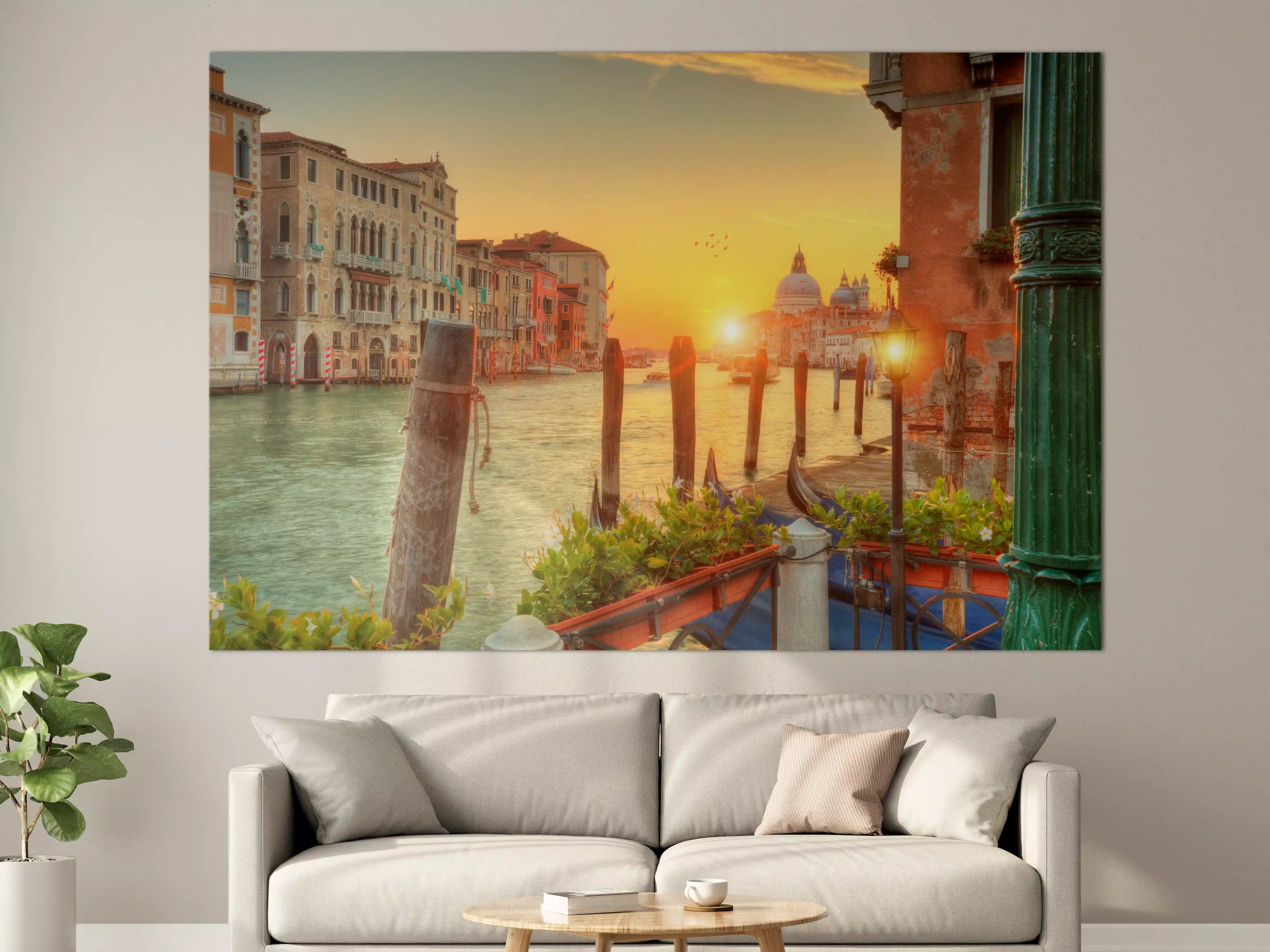Große Wandbilder - Sonnenaufgang im Grand Canal der Kirche Santa Maria
