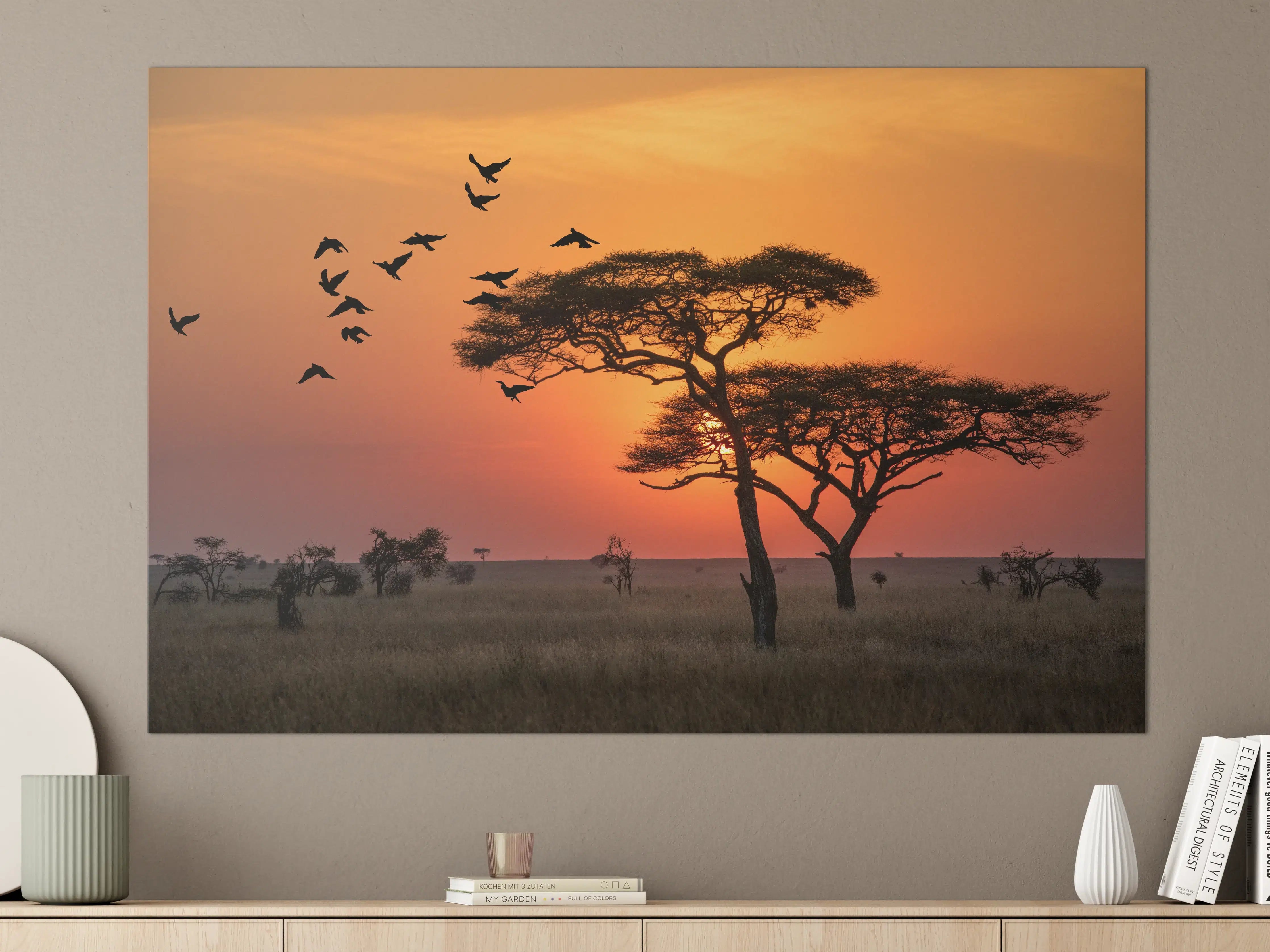 Große Wandbilder - Sonnenaufgang im Serengeti-Naturpark