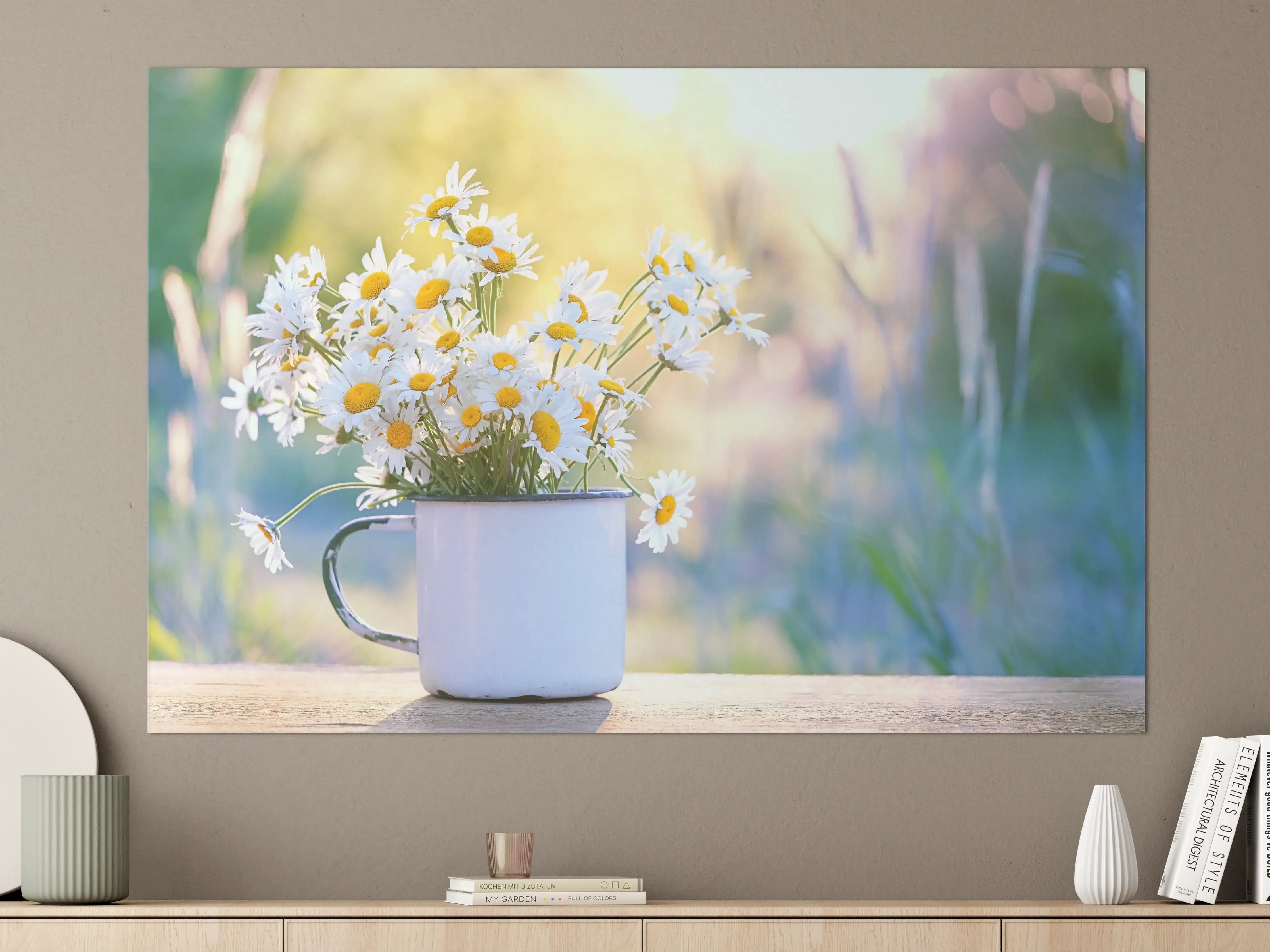 Große Wandbilder - Sonnenbeschienene Gänseblümchen