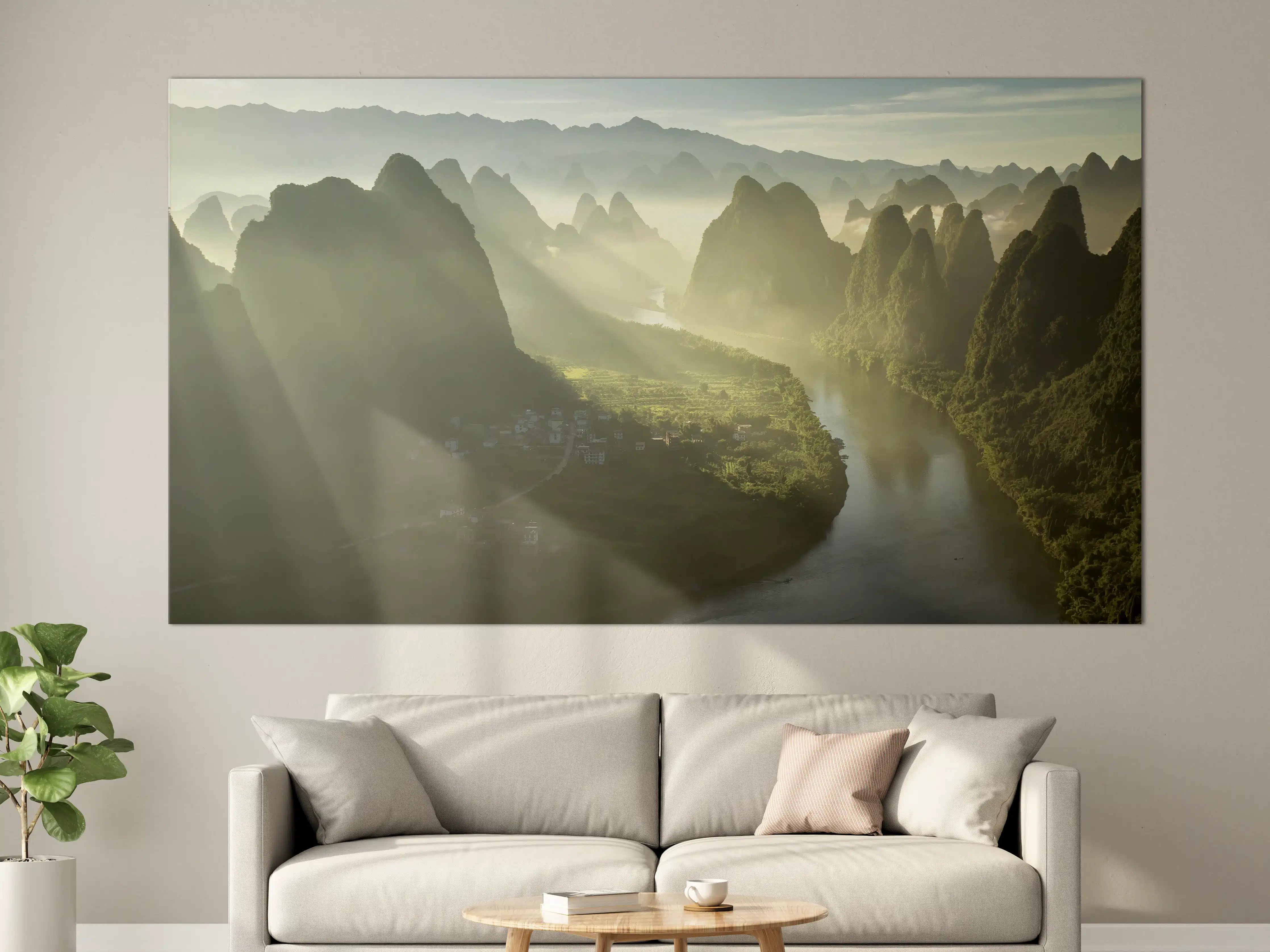 Große Wandbilder - Sonnendurchflutete Li-Flusslandschaft