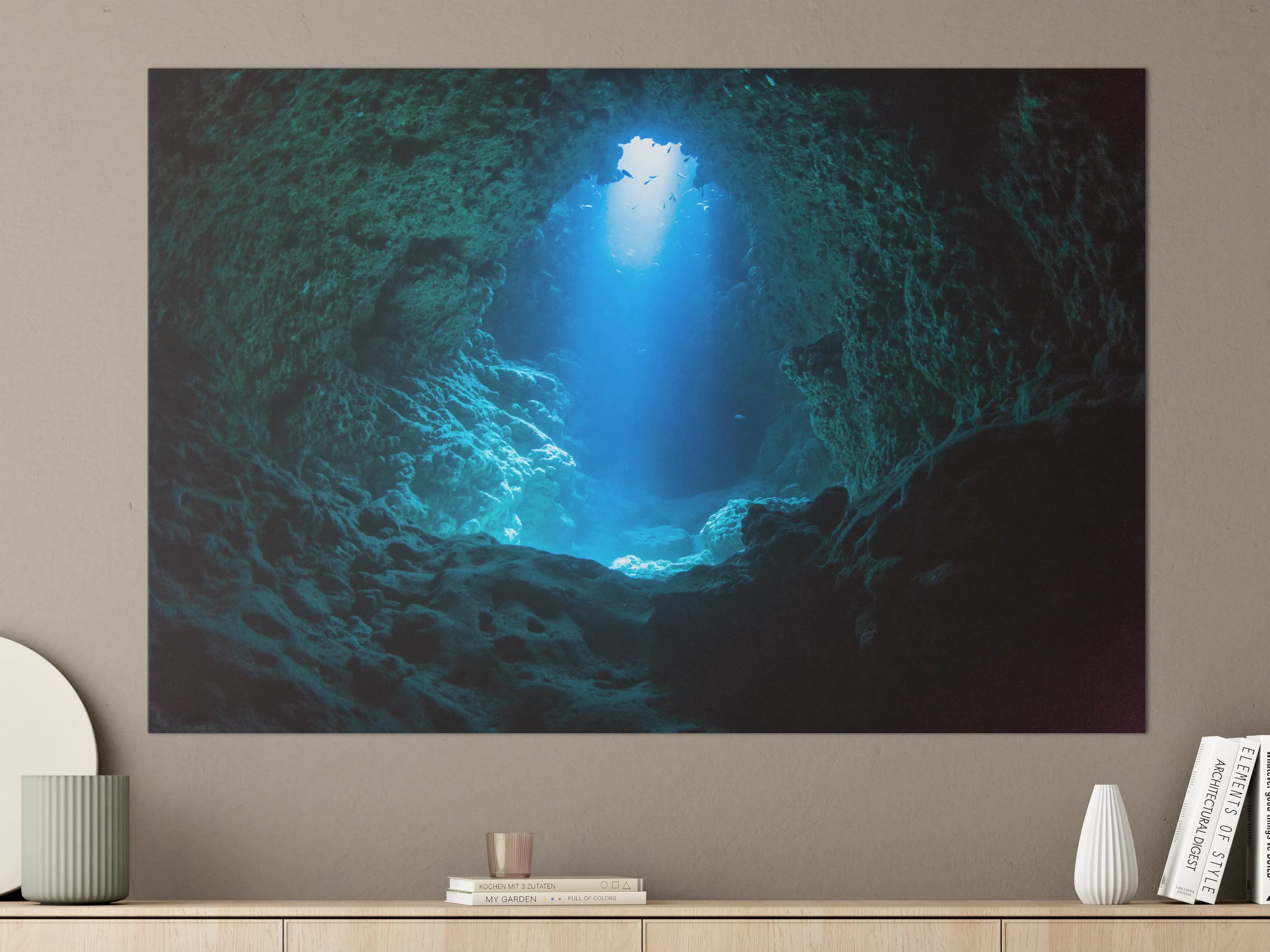 Große Wandbilder - Sonnenstrahl in die Unterwasserhöhle