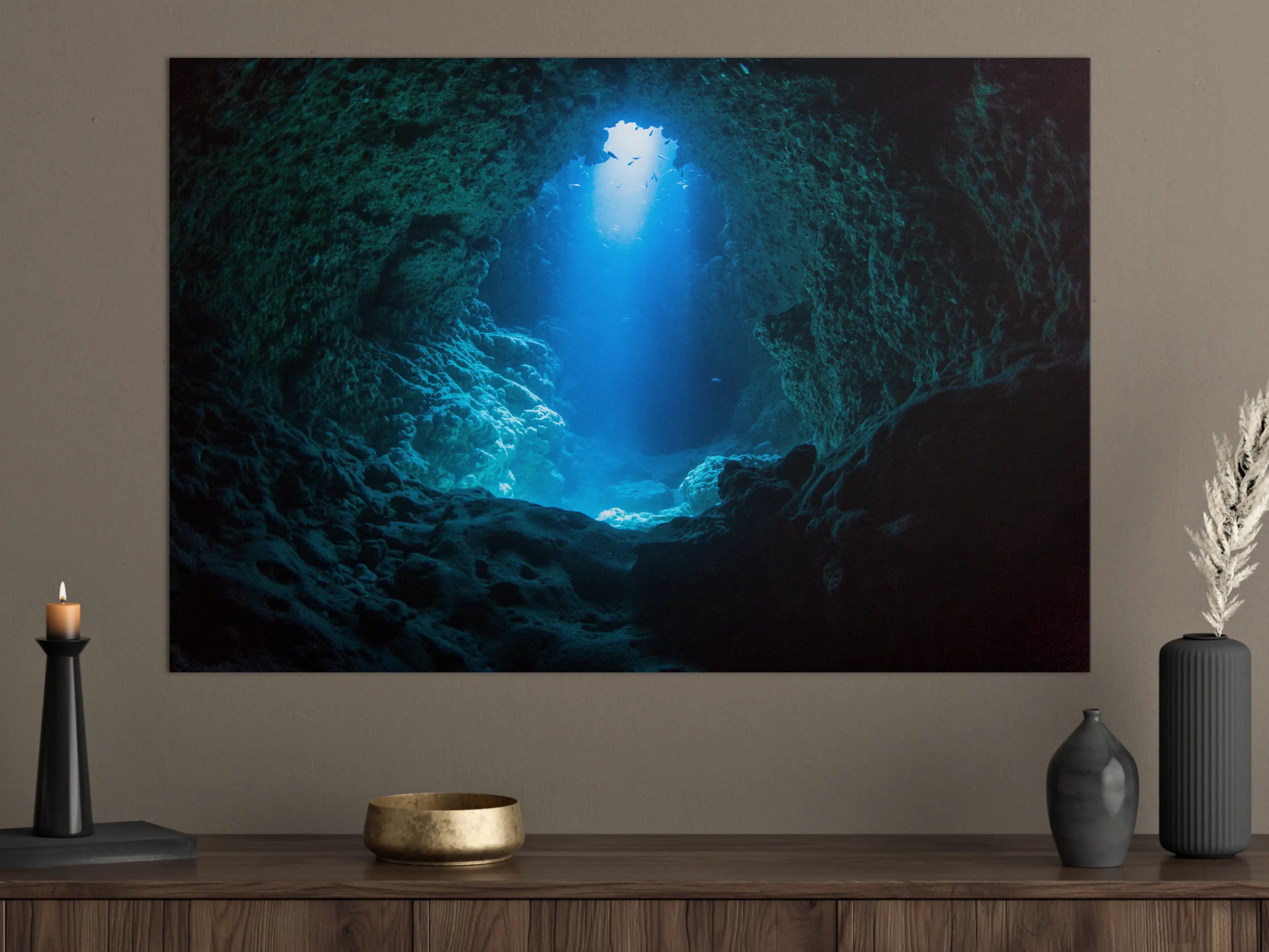 Große Wandbilder - Sonnenstrahl in die Unterwasserhöhle