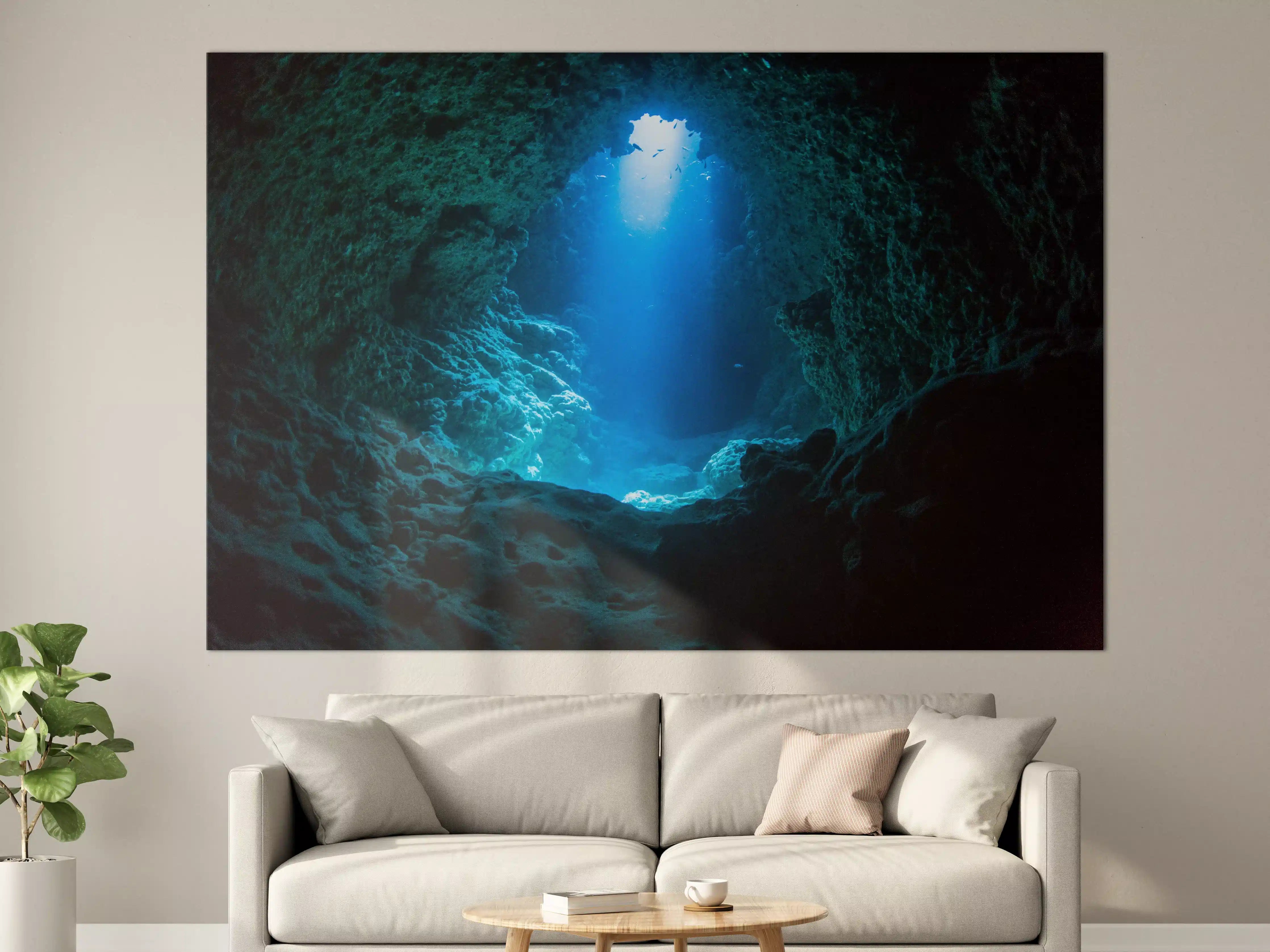 Große Wandbilder - Sonnenstrahl in die Unterwasserhöhle