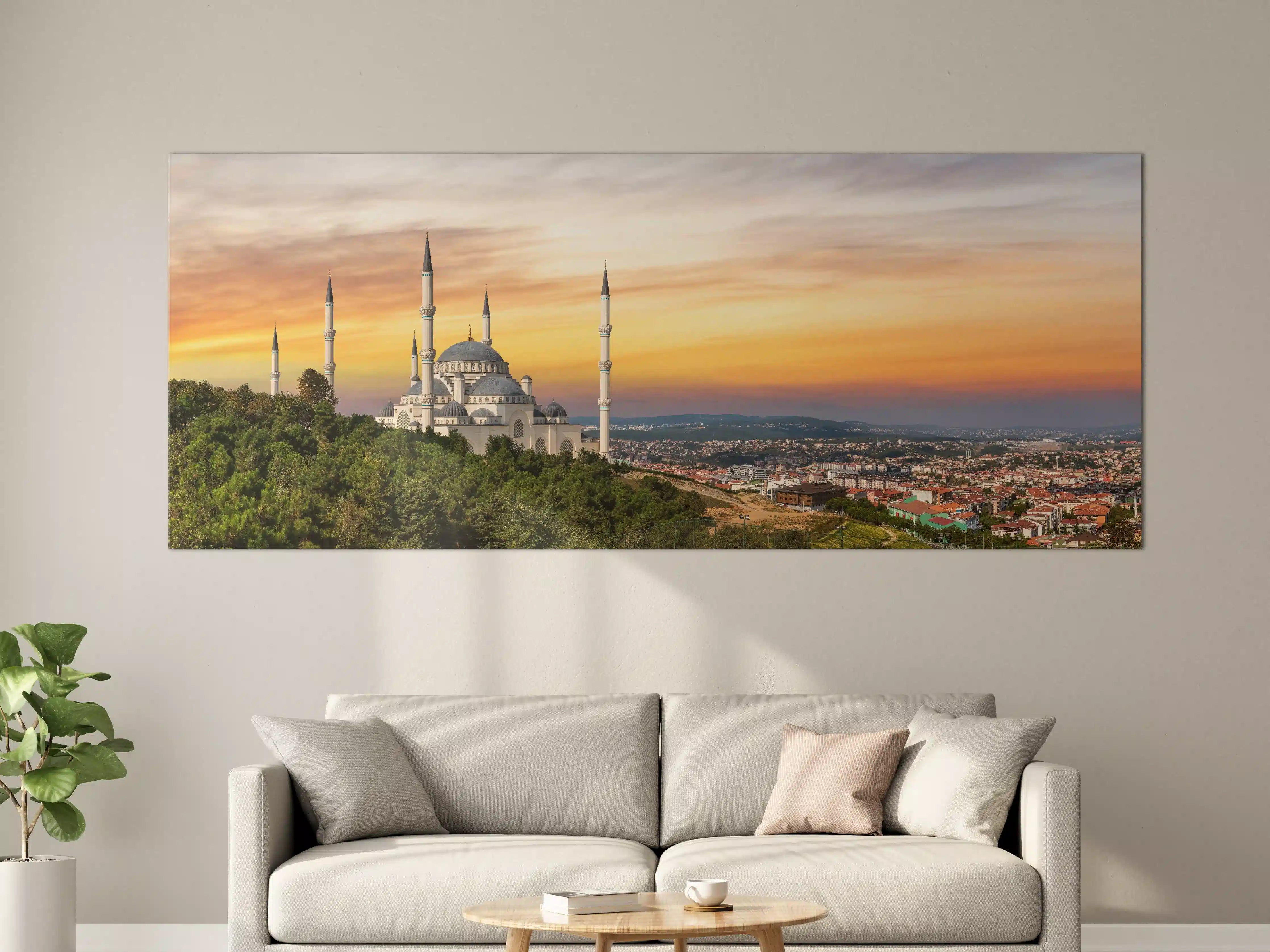Große Wandbilder - Sonnenuntergang Camlica-Moschee in Istanbul