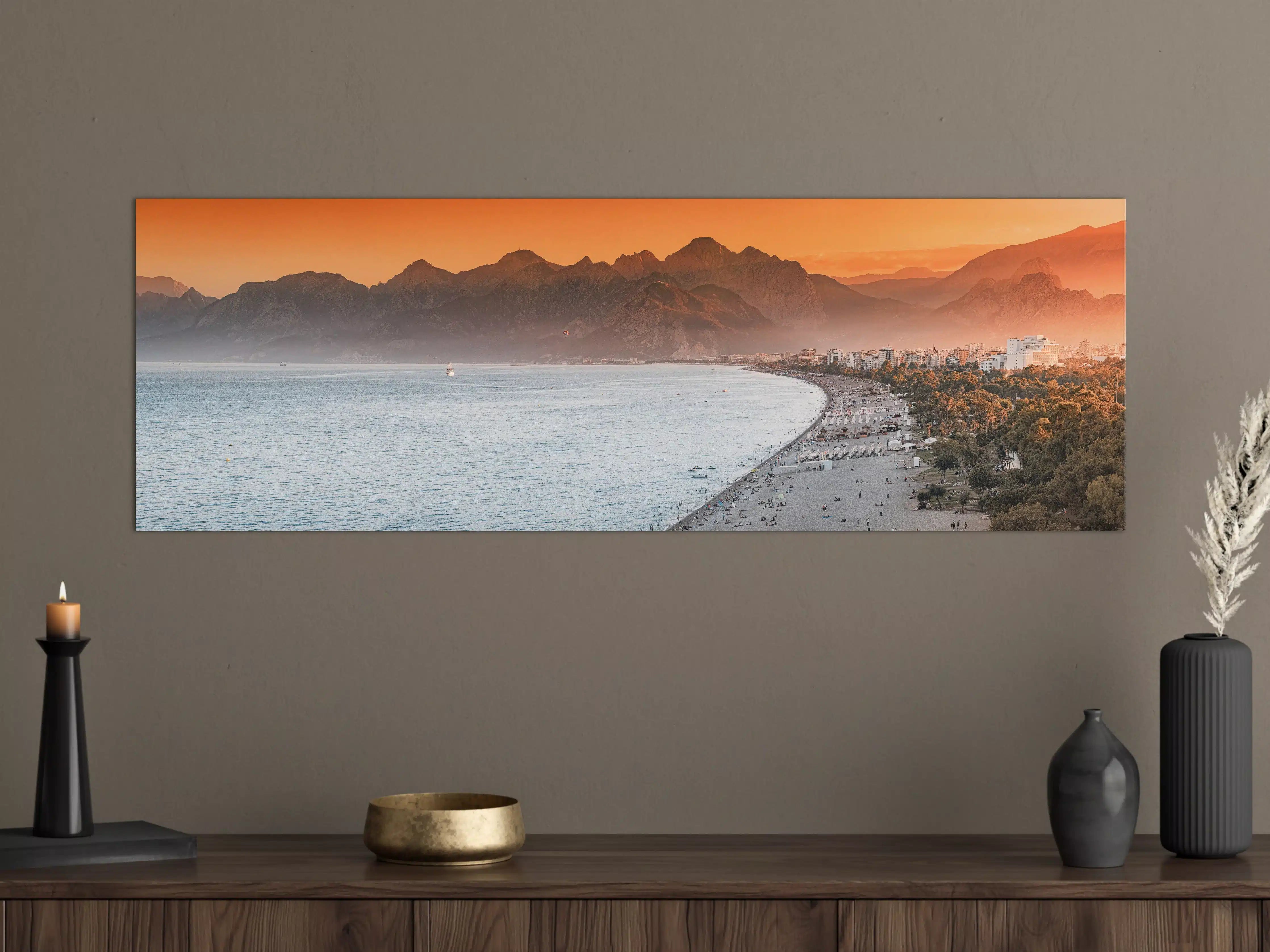 Große Wandbilder - Sonnenuntergang Konyaalti Strand Türkei