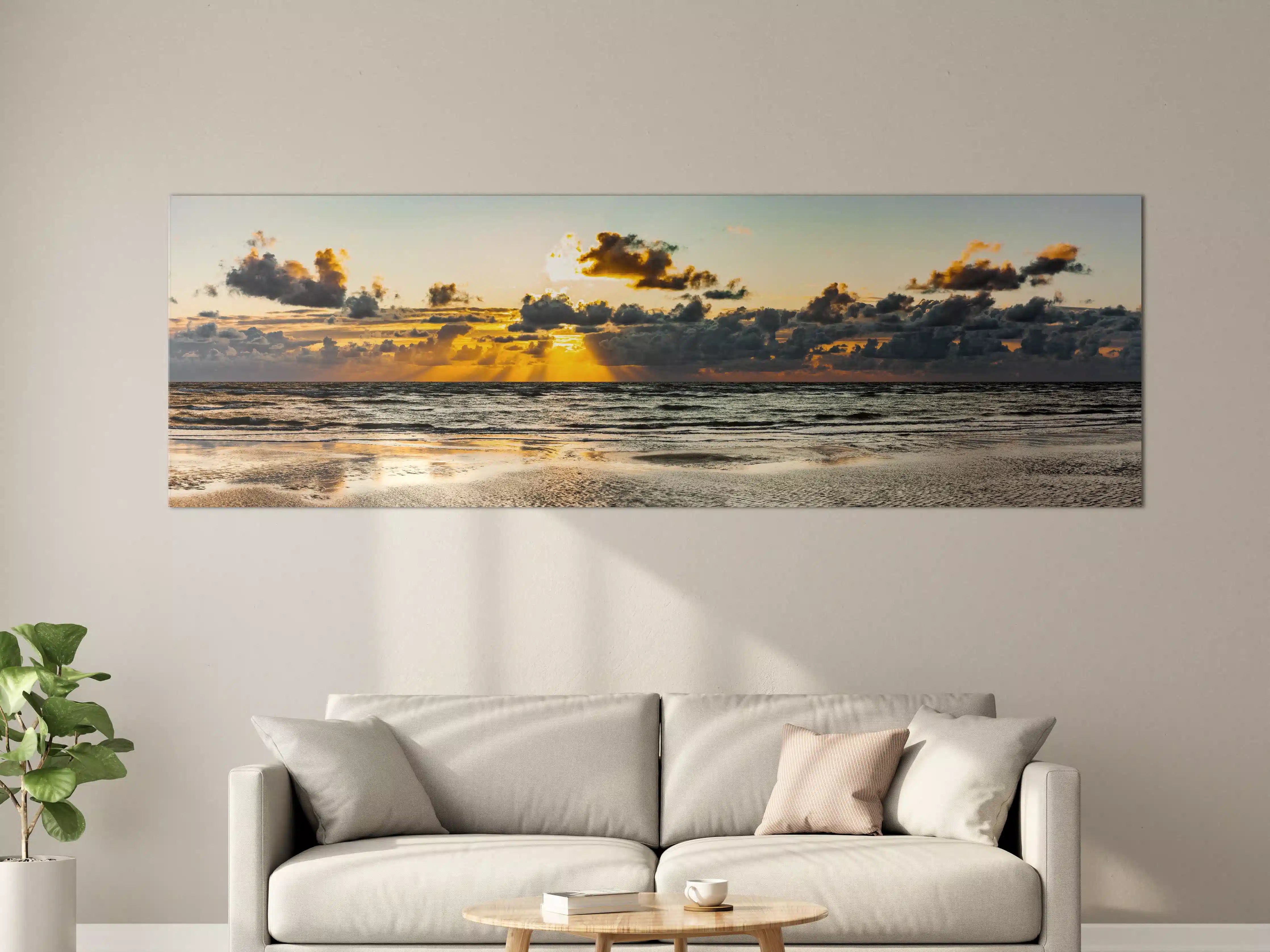 Große Wandbilder - Sonnenuntergang am ruhigen Meer