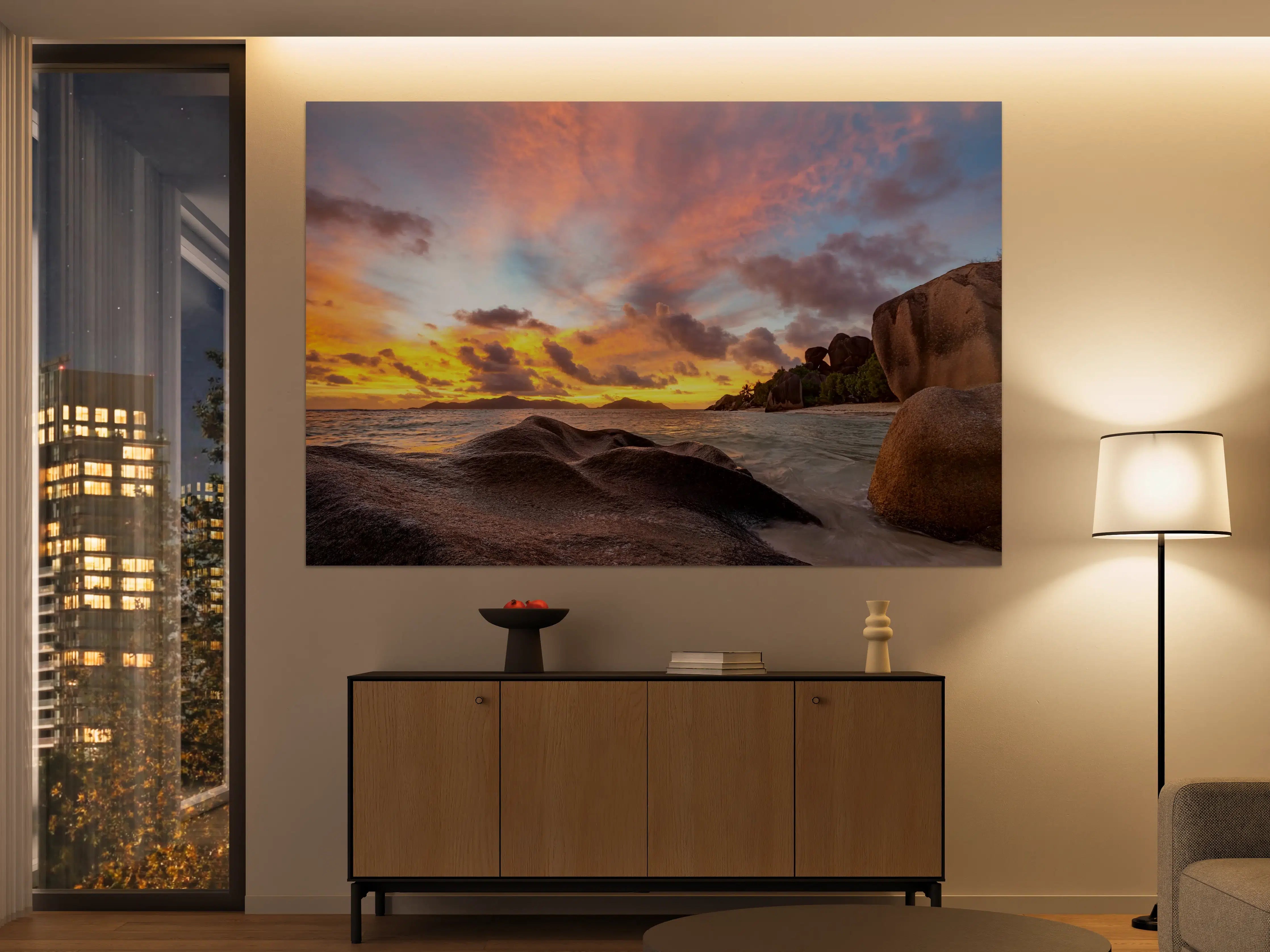 Große Wandbilder - Sonnenuntergang am tropischen Strand