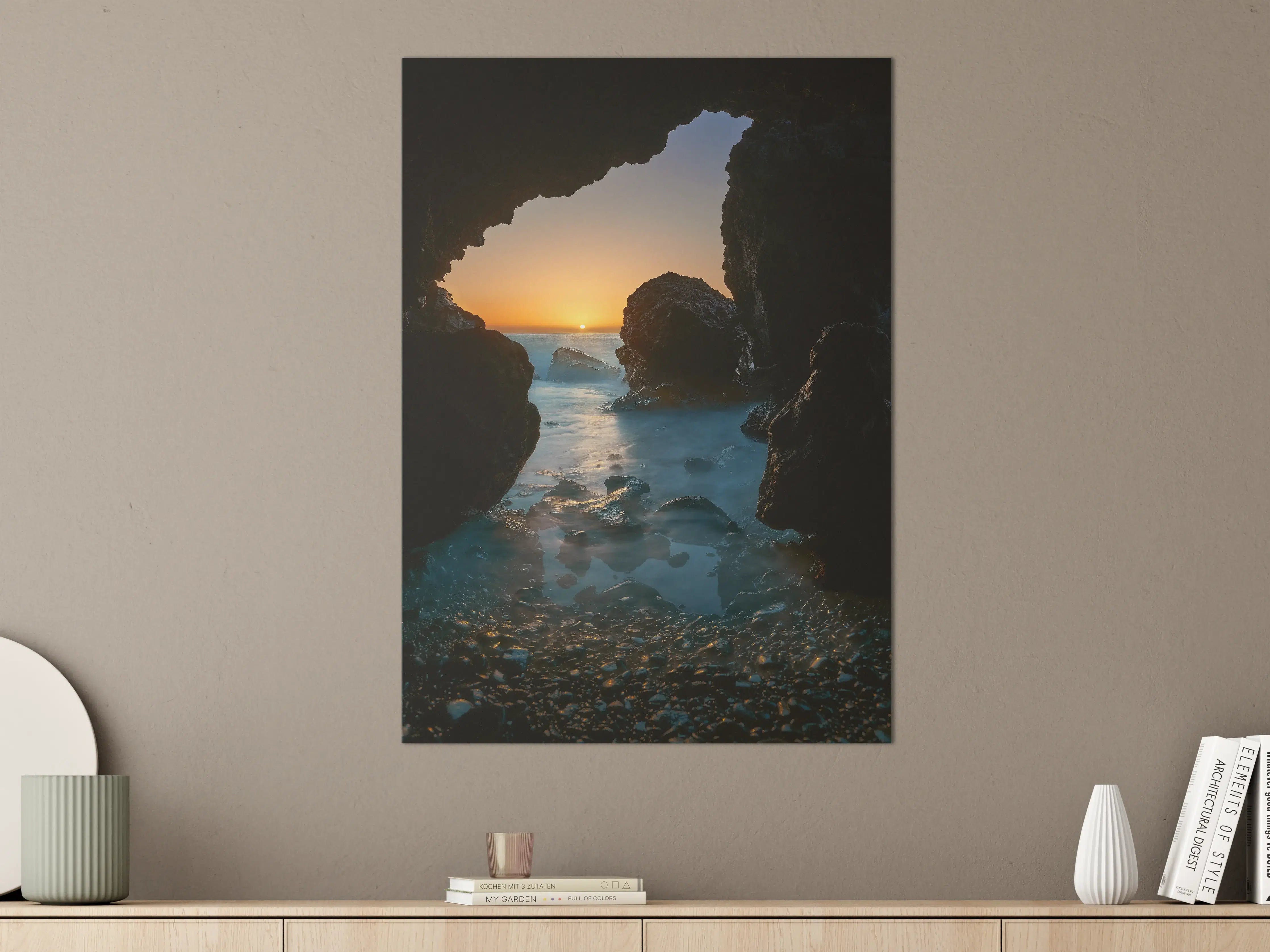 Große Wandbilder - Sonnenuntergang am versteckten Strand
