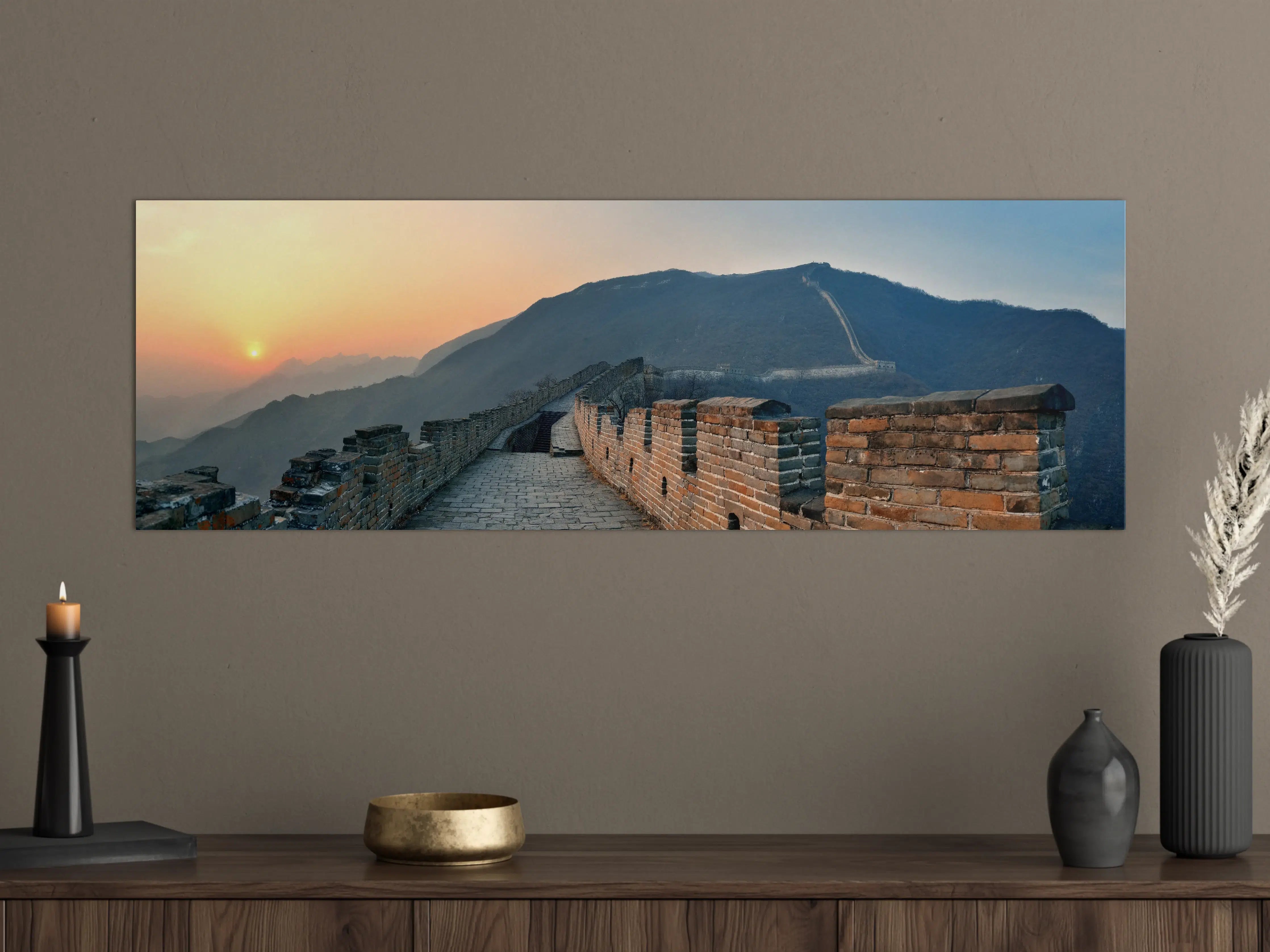 Große Wandbilder - Sonnenuntergang an der Großen Mauer