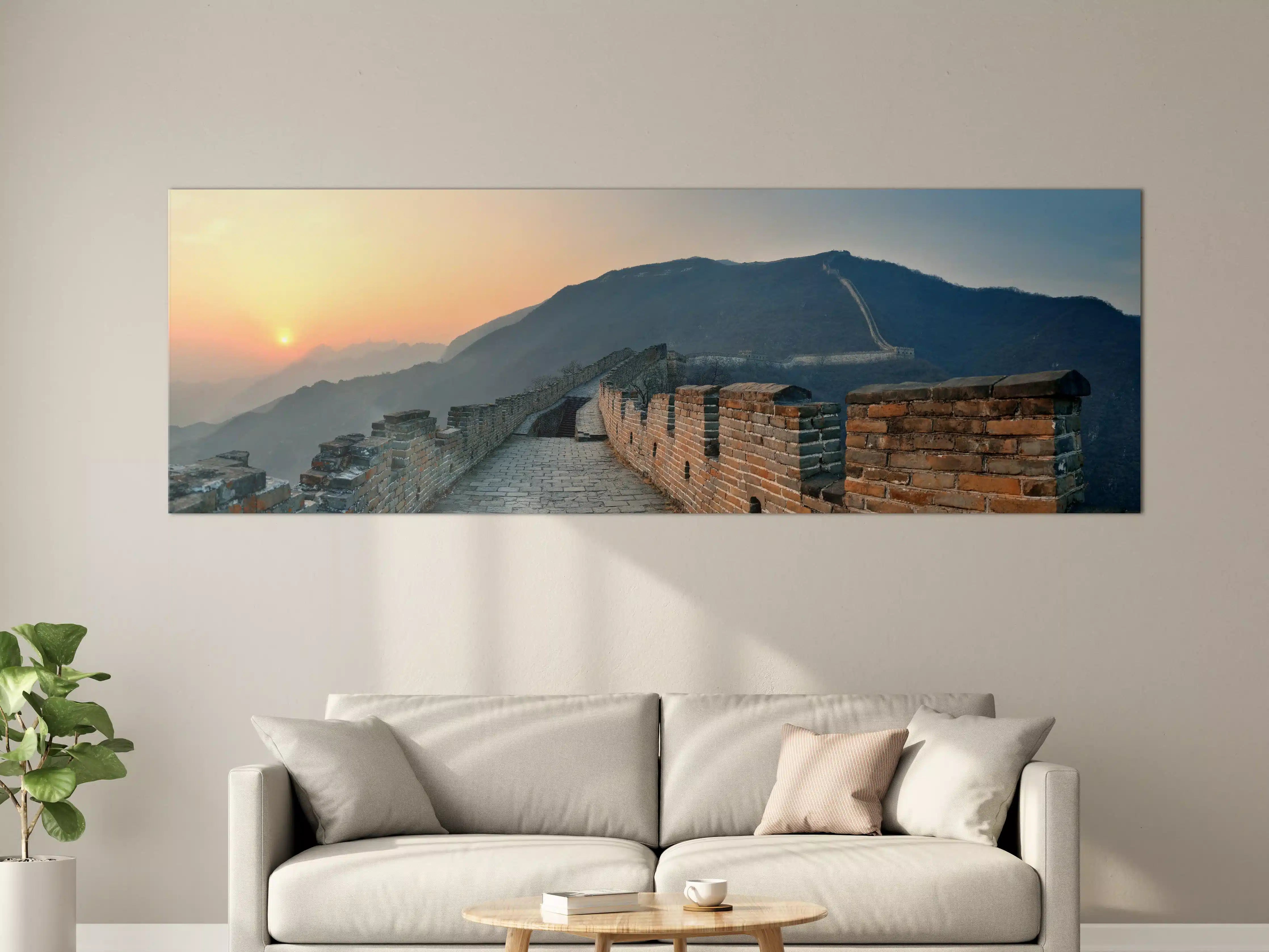 Große Wandbilder - Sonnenuntergang an der Großen Mauer