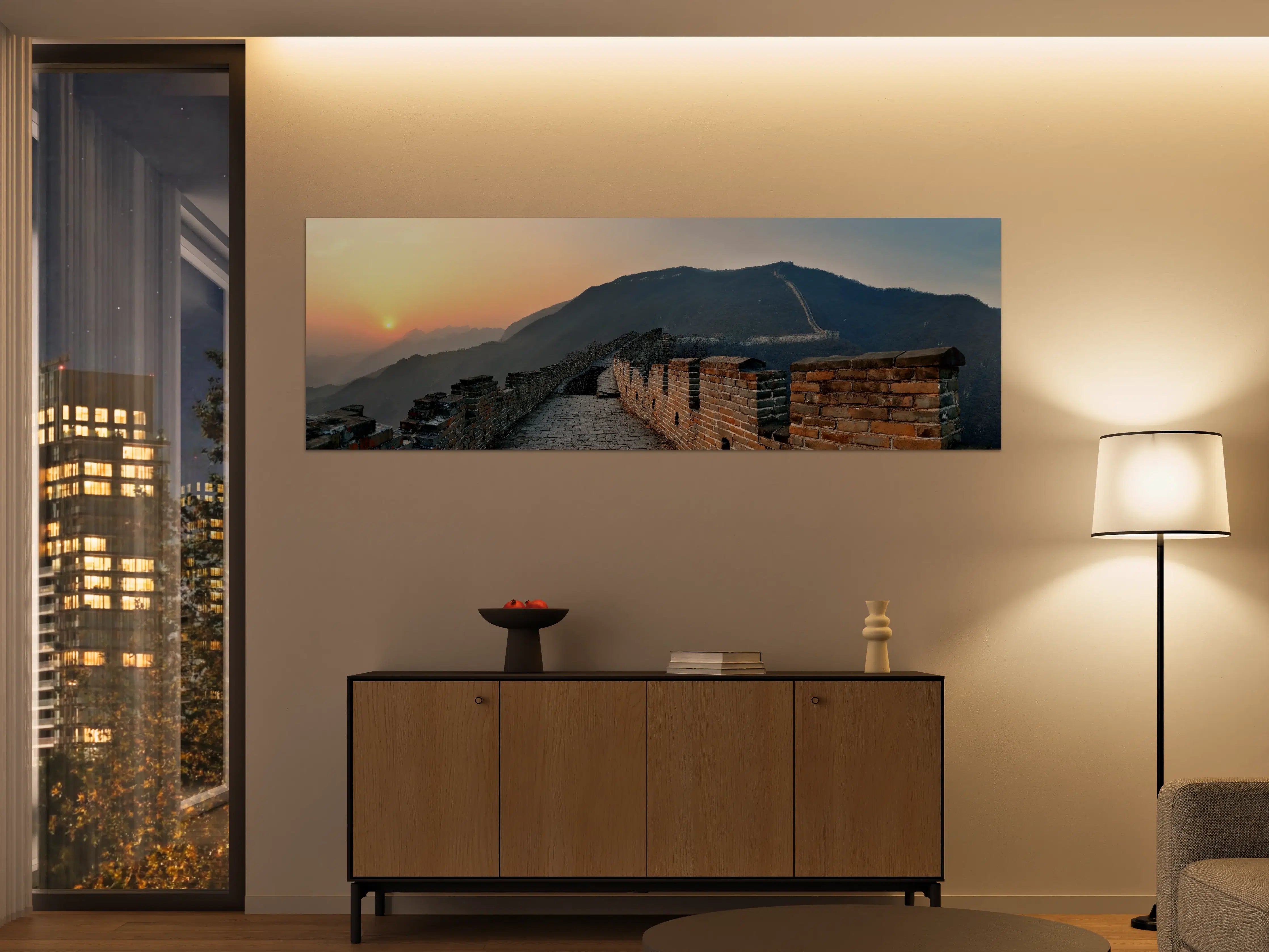 Große Wandbilder - Sonnenuntergang an der Großen Mauer