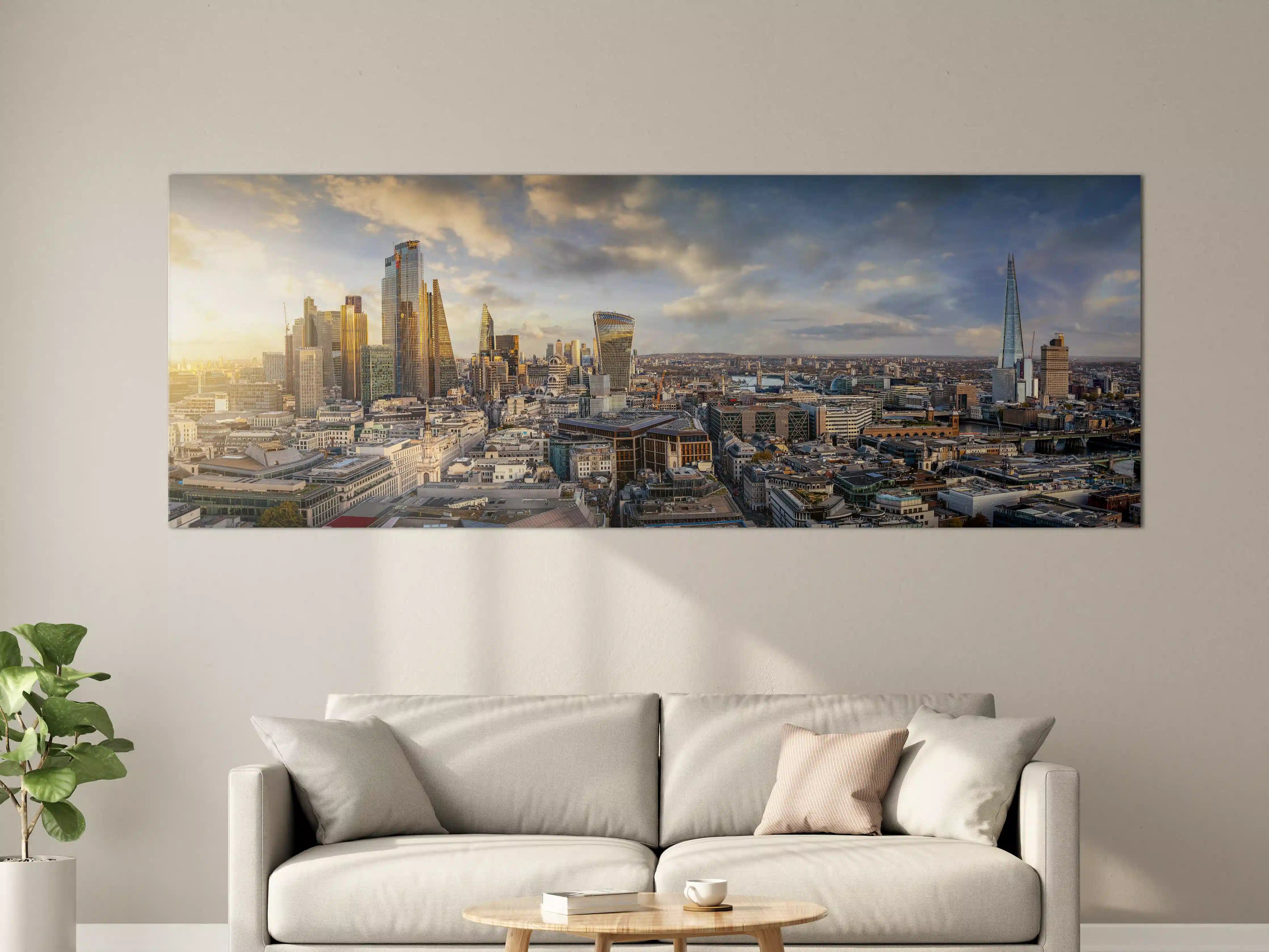 Große Wandbilder - Sonnenuntergang hinter Londoner Skyline