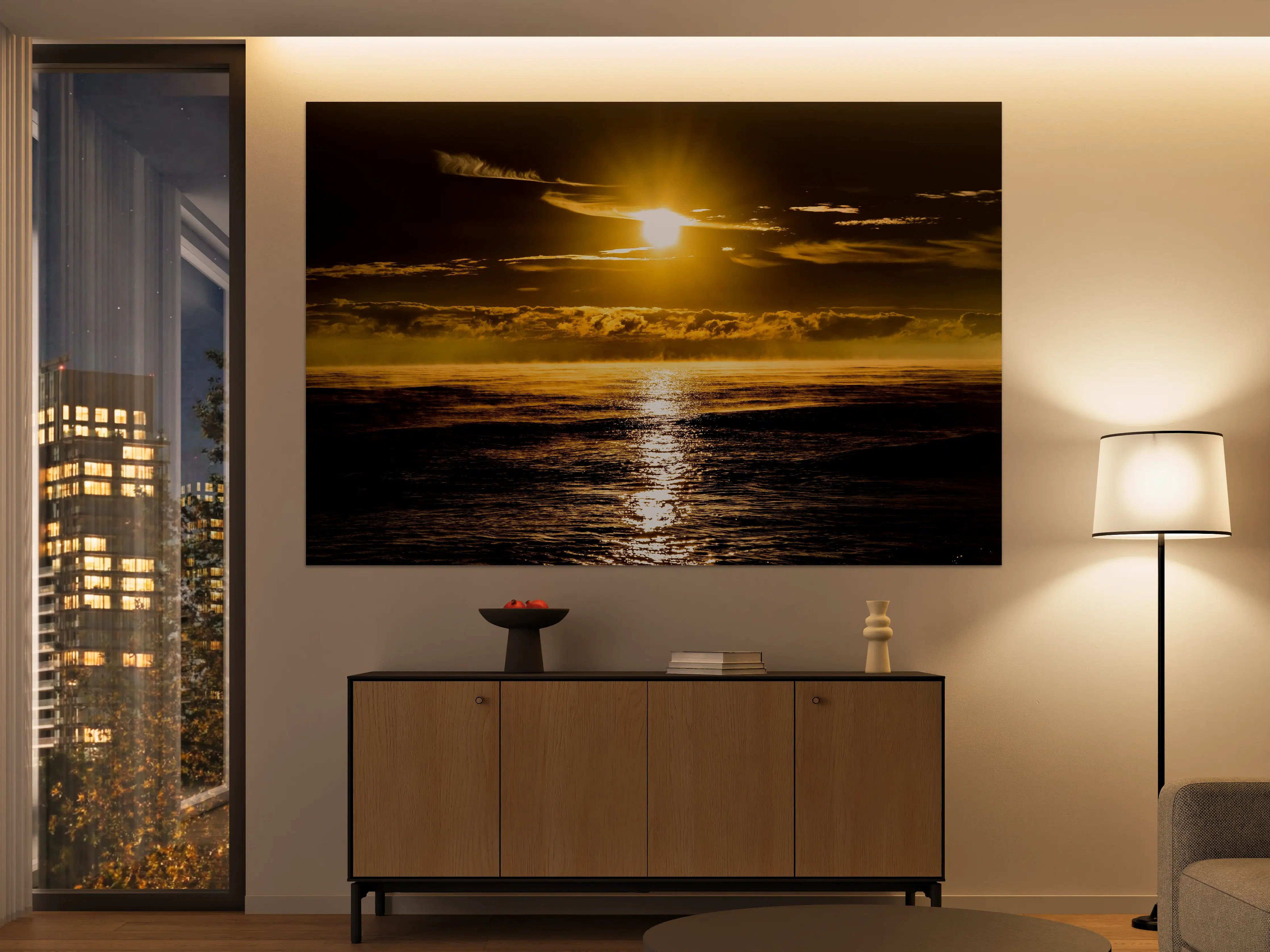 Große Wandbilder - Sonnenuntergang über dem Meer