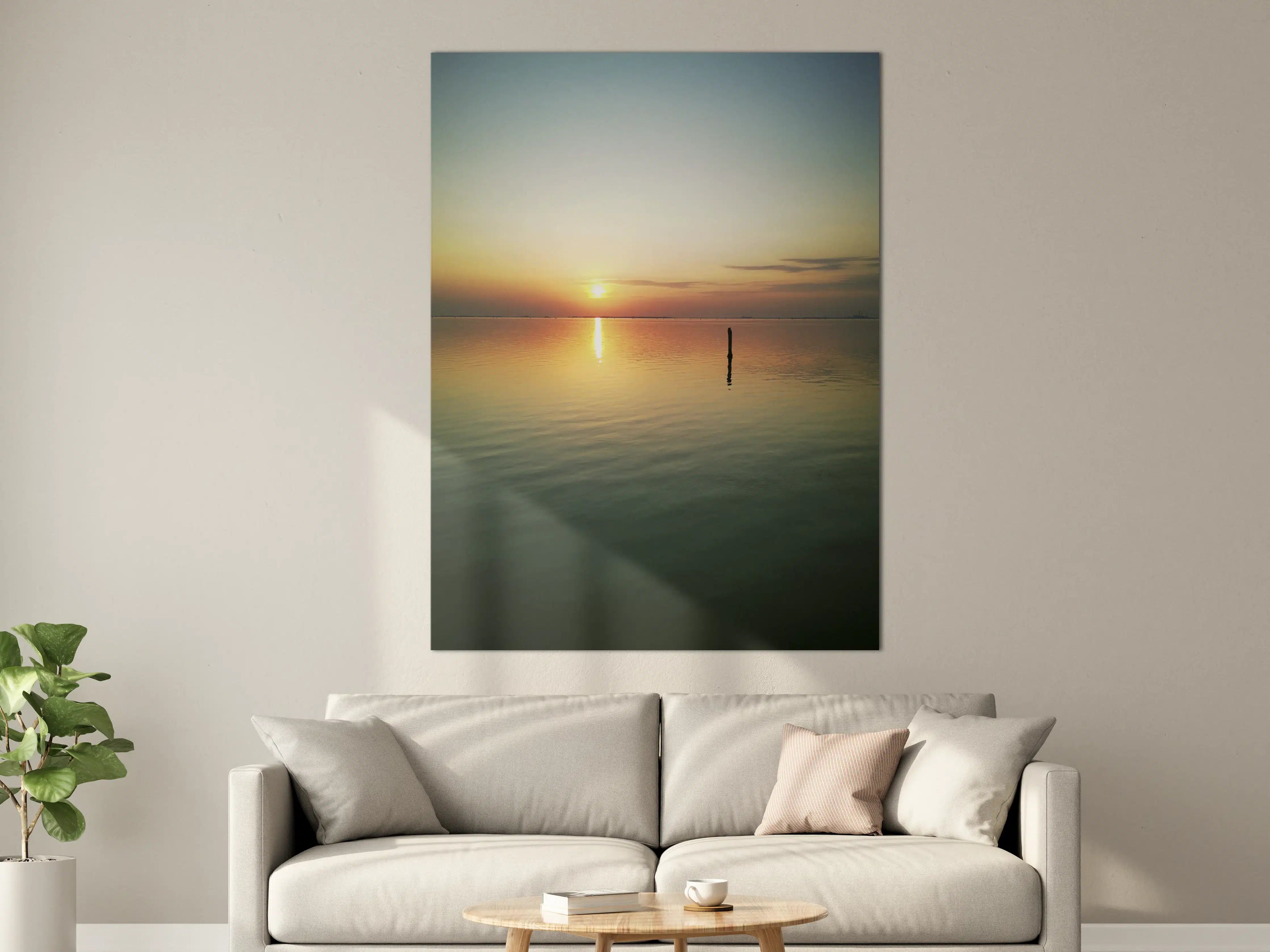 Große Wandbilder - Sonnenuntergang über dem ruhigen Wasser