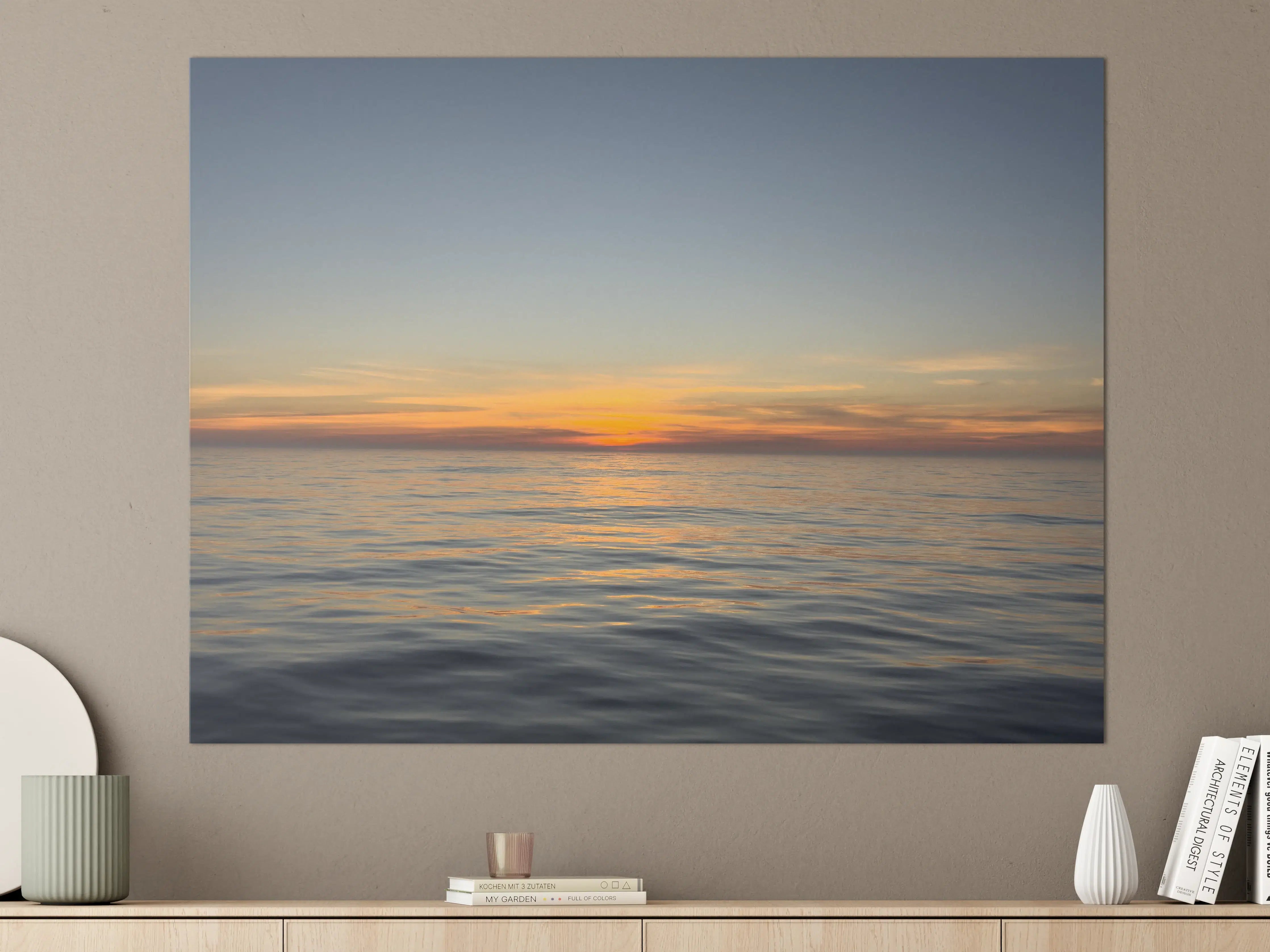 Große Wandbilder - Sonnenuntergang über ruhigem Meer