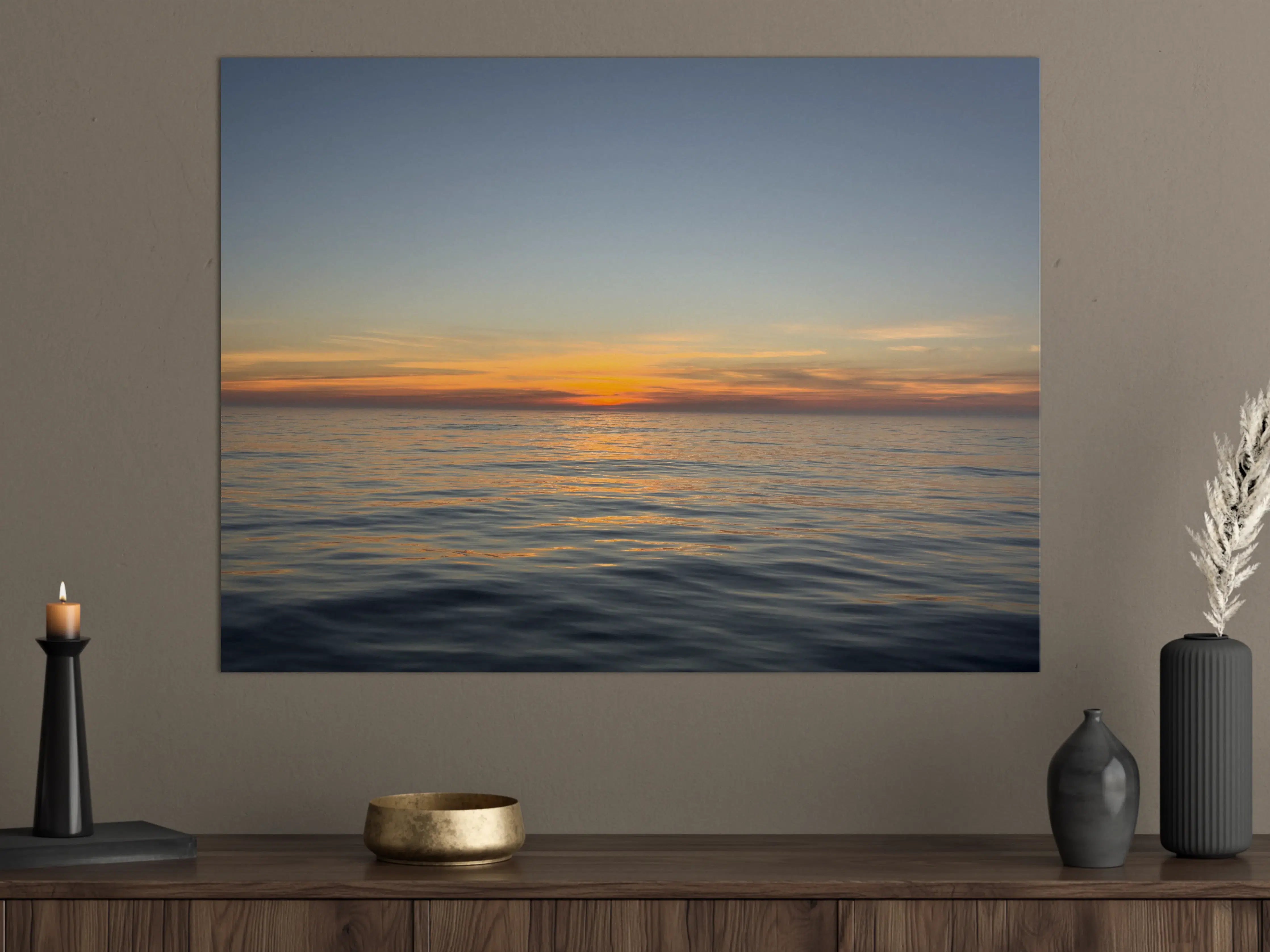 Große Wandbilder - Sonnenuntergang über ruhigem Meer
