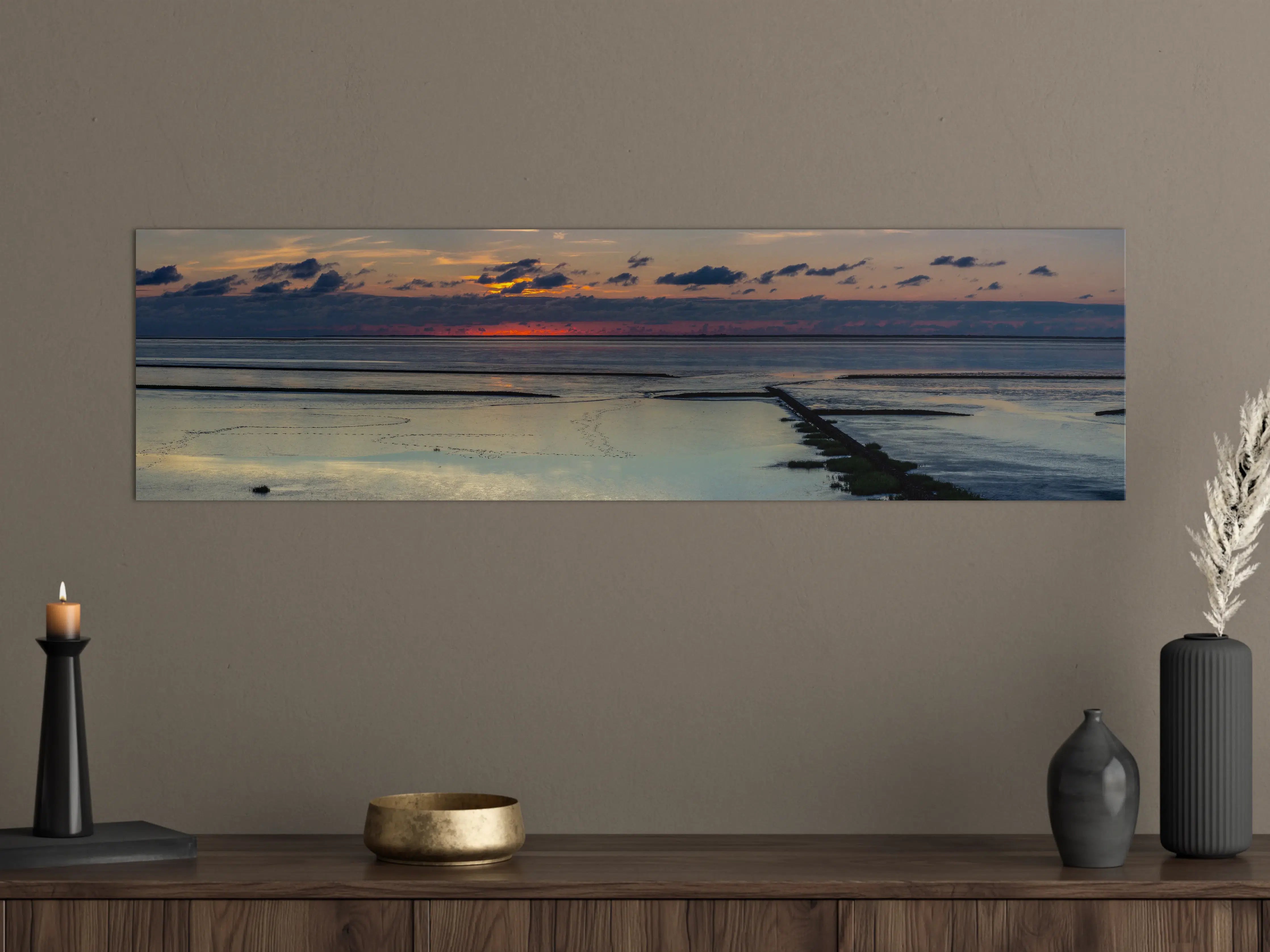 Große Wandbilder - Sonnenuntergang über ruhigem Wasser