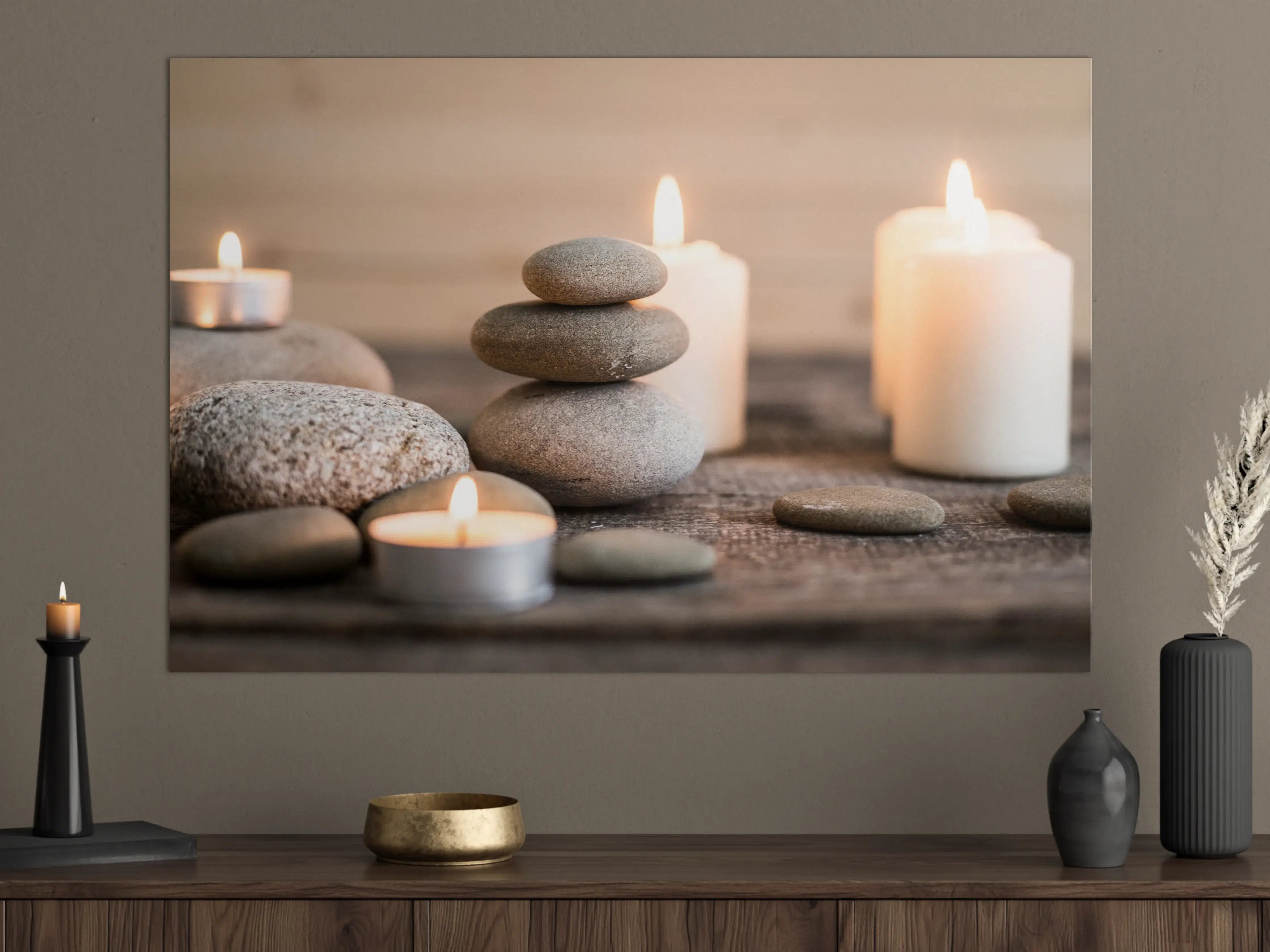 Große Wandbilder - Spa-Stillleben mit Kerzen