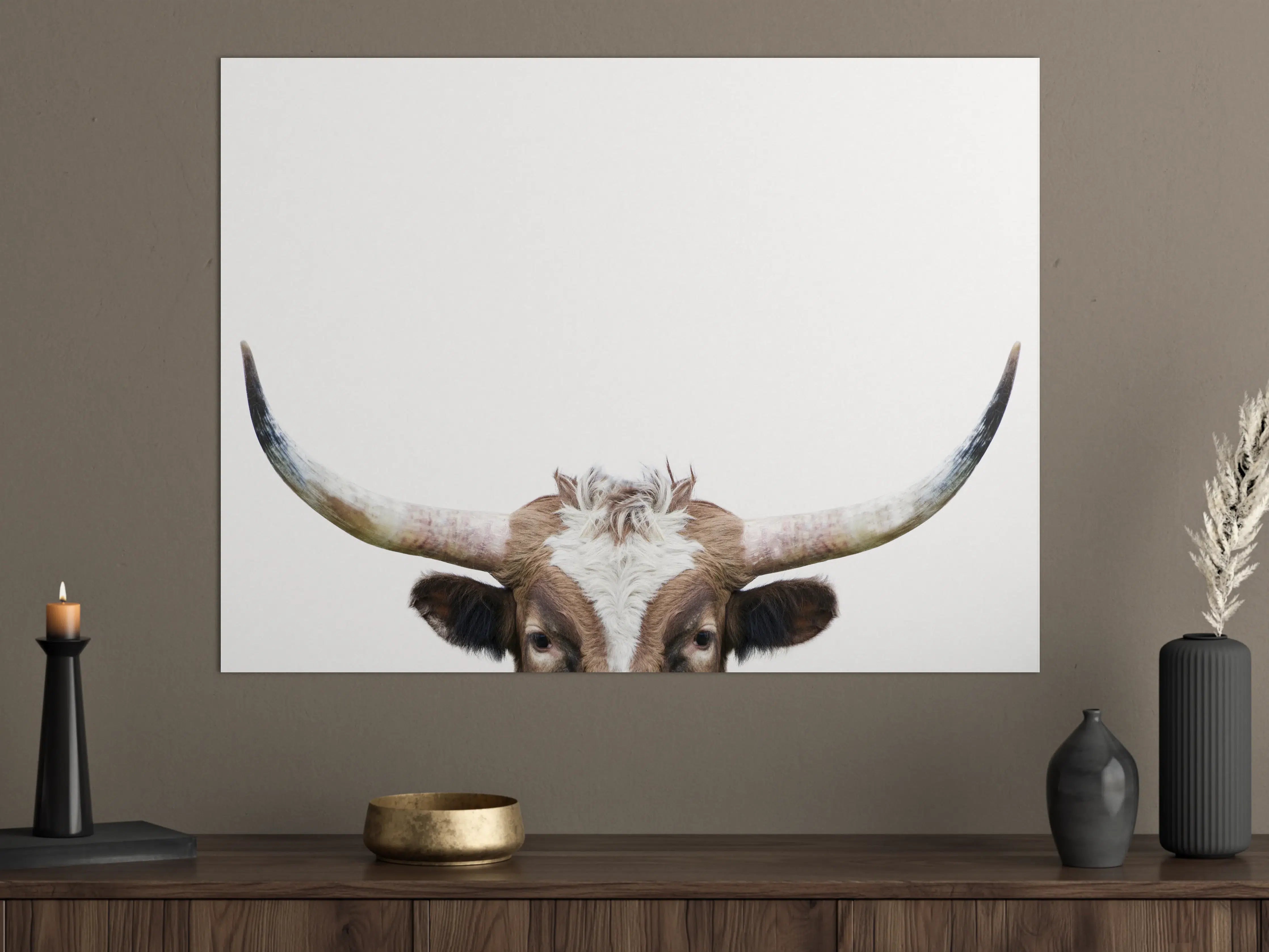 Große Wandbilder - Spähende Longhorn-Kuh