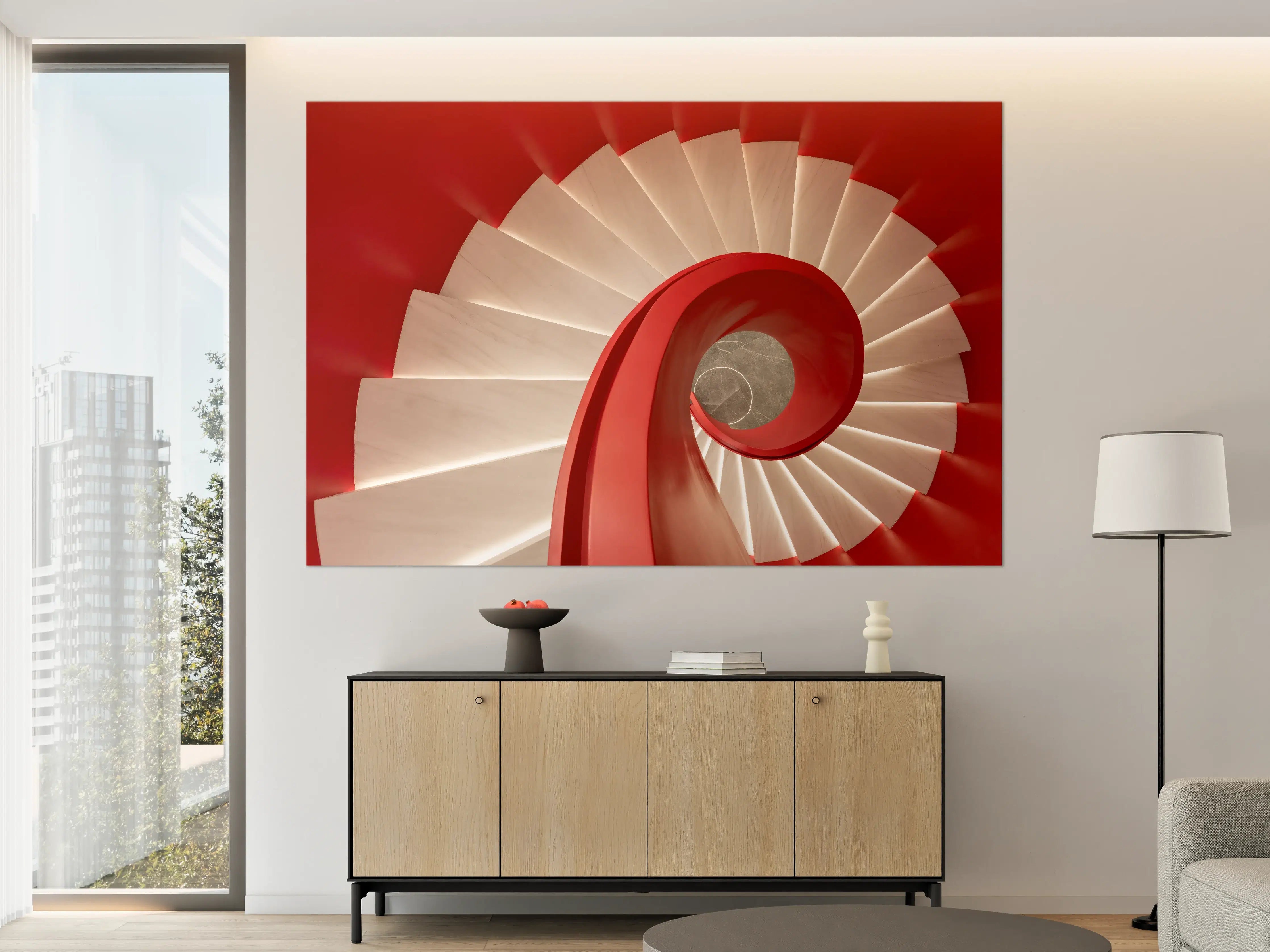 Große Wandbilder - Spirale Treppe - Rötlich