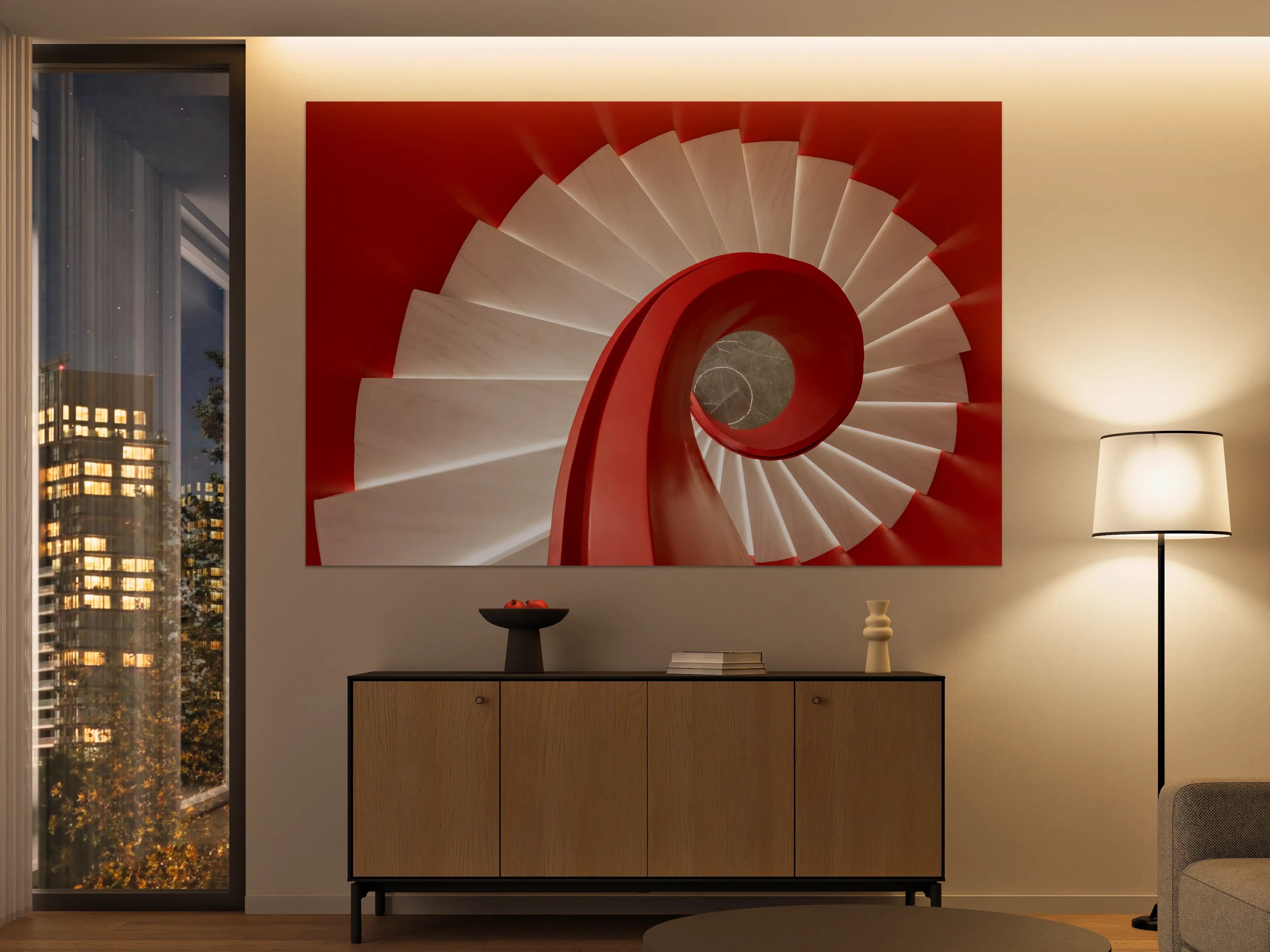 Große Wandbilder - Spirale Treppe - Rötlich