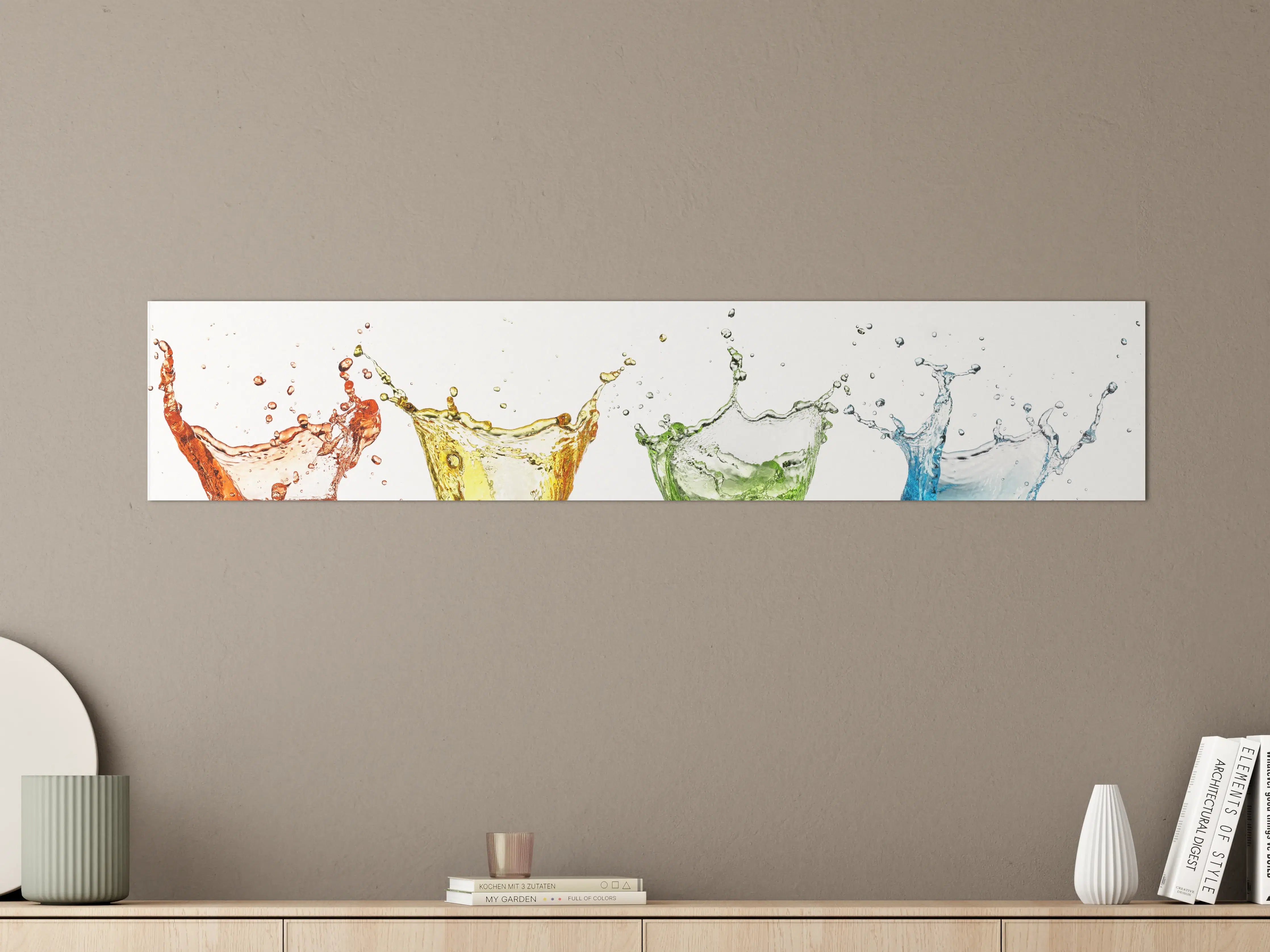 Große Wandbilder - Spritziges buntes Wasser