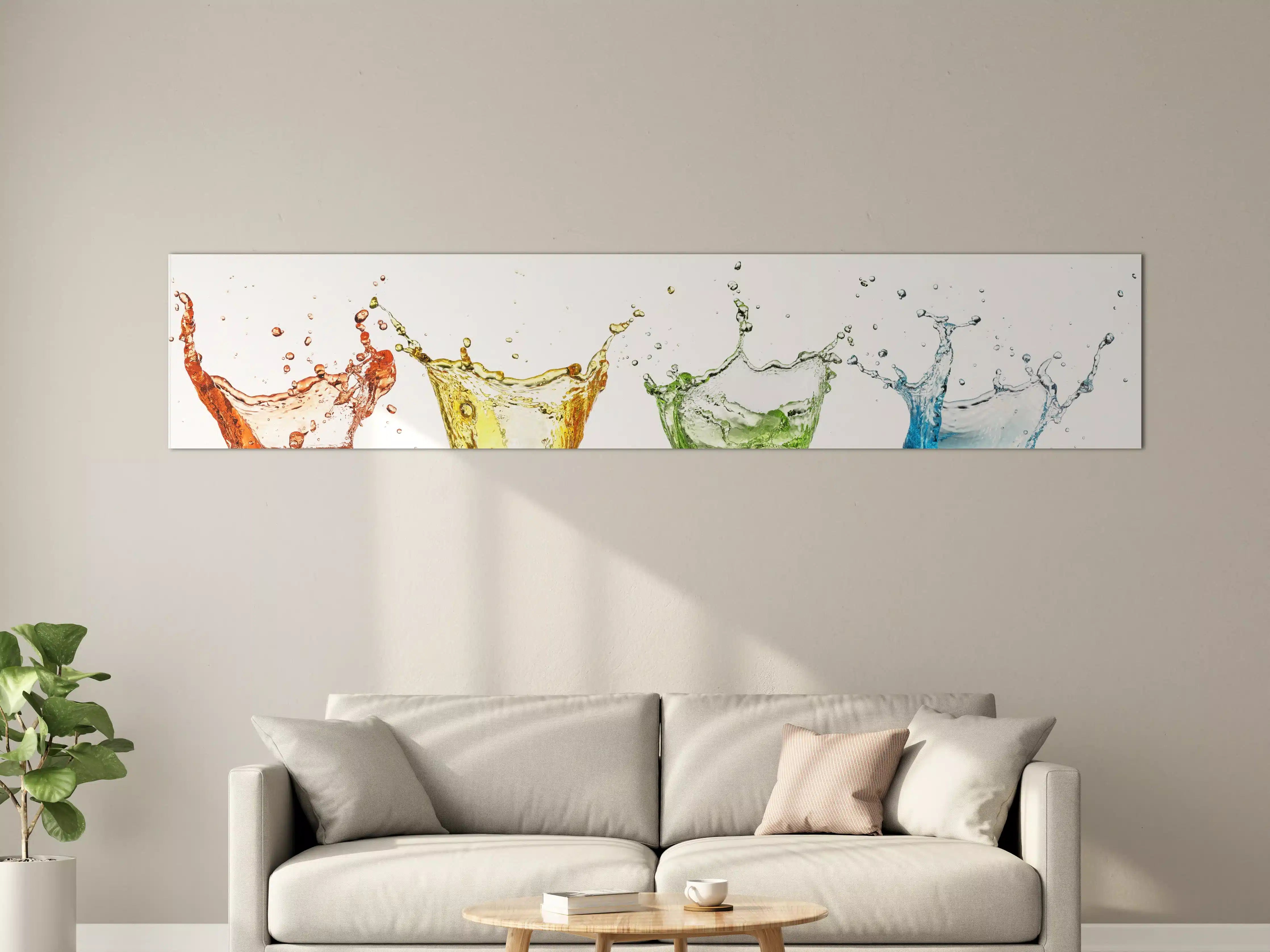 Große Wandbilder - Spritziges buntes Wasser