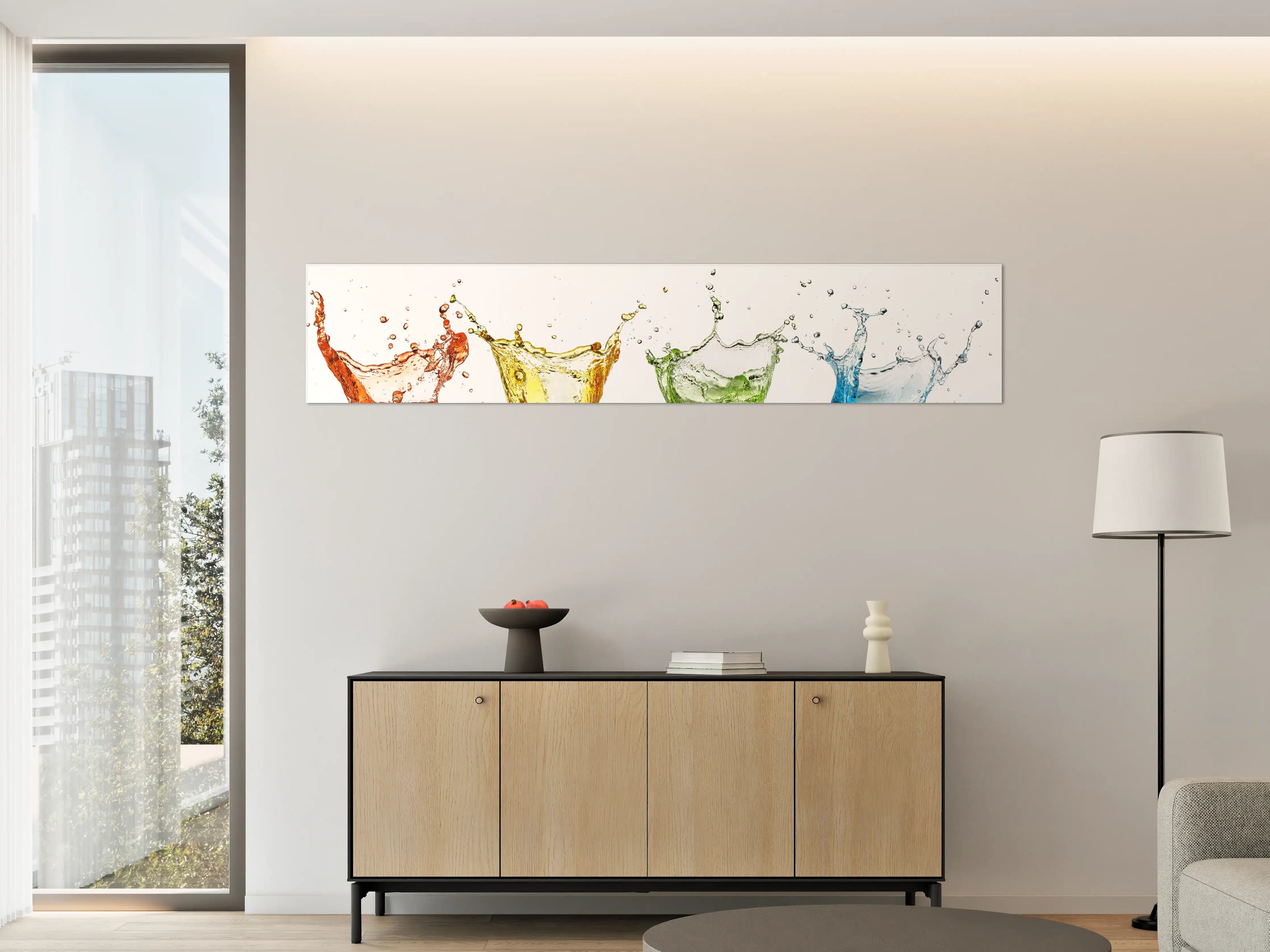 Große Wandbilder - Spritziges buntes Wasser