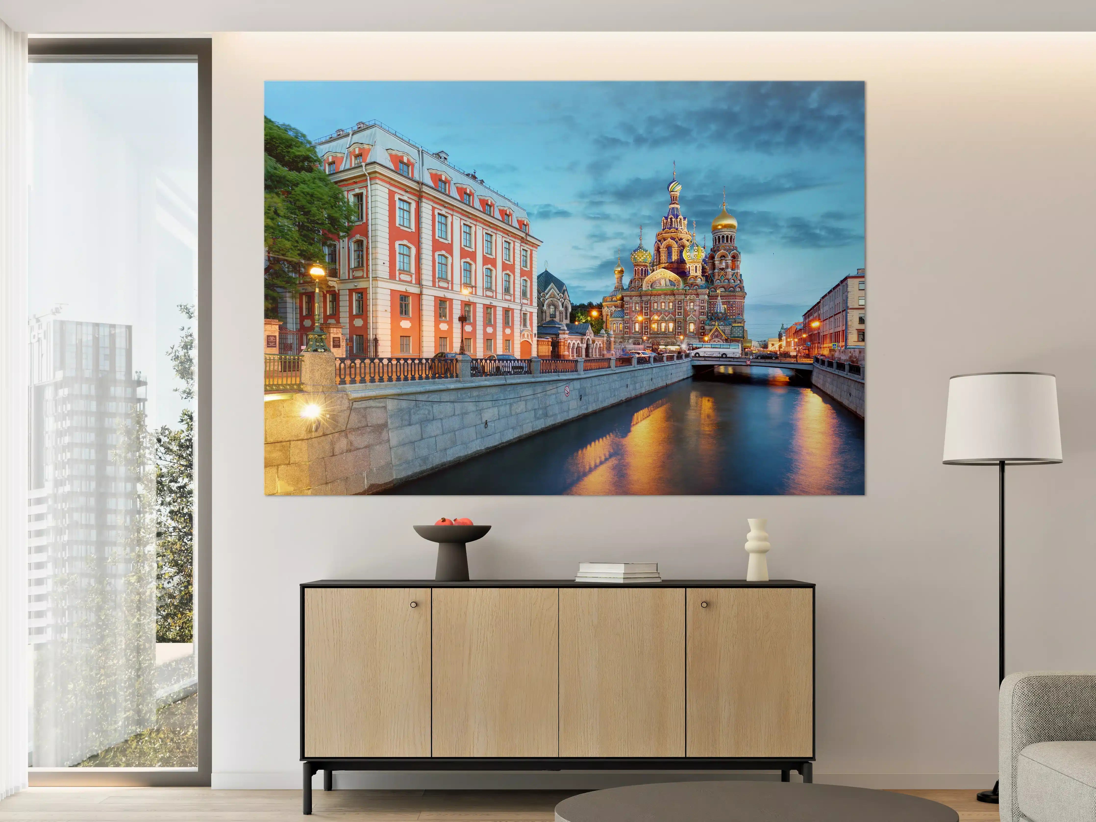 Große Wandbilder - St. Petersburg Blutskirche bei Nacht