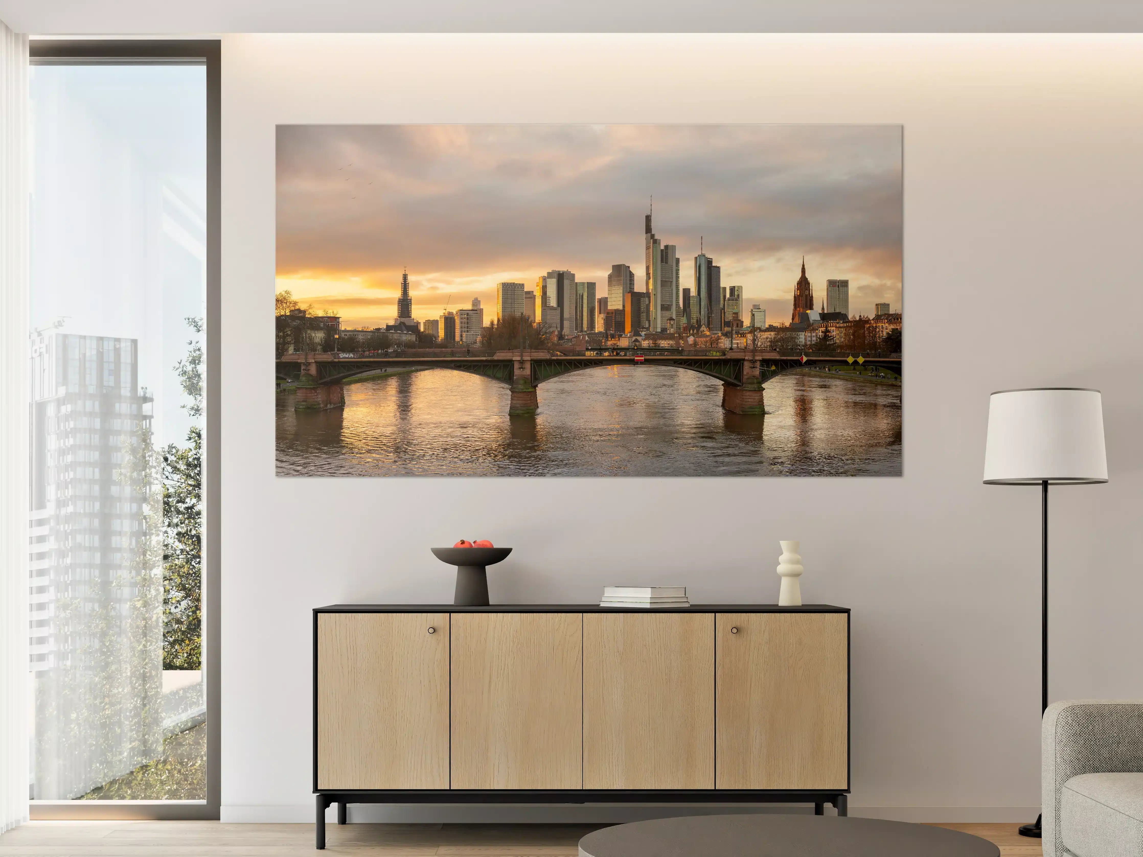 Große Wandbilder - Stadt-Skyline im Abendlicht