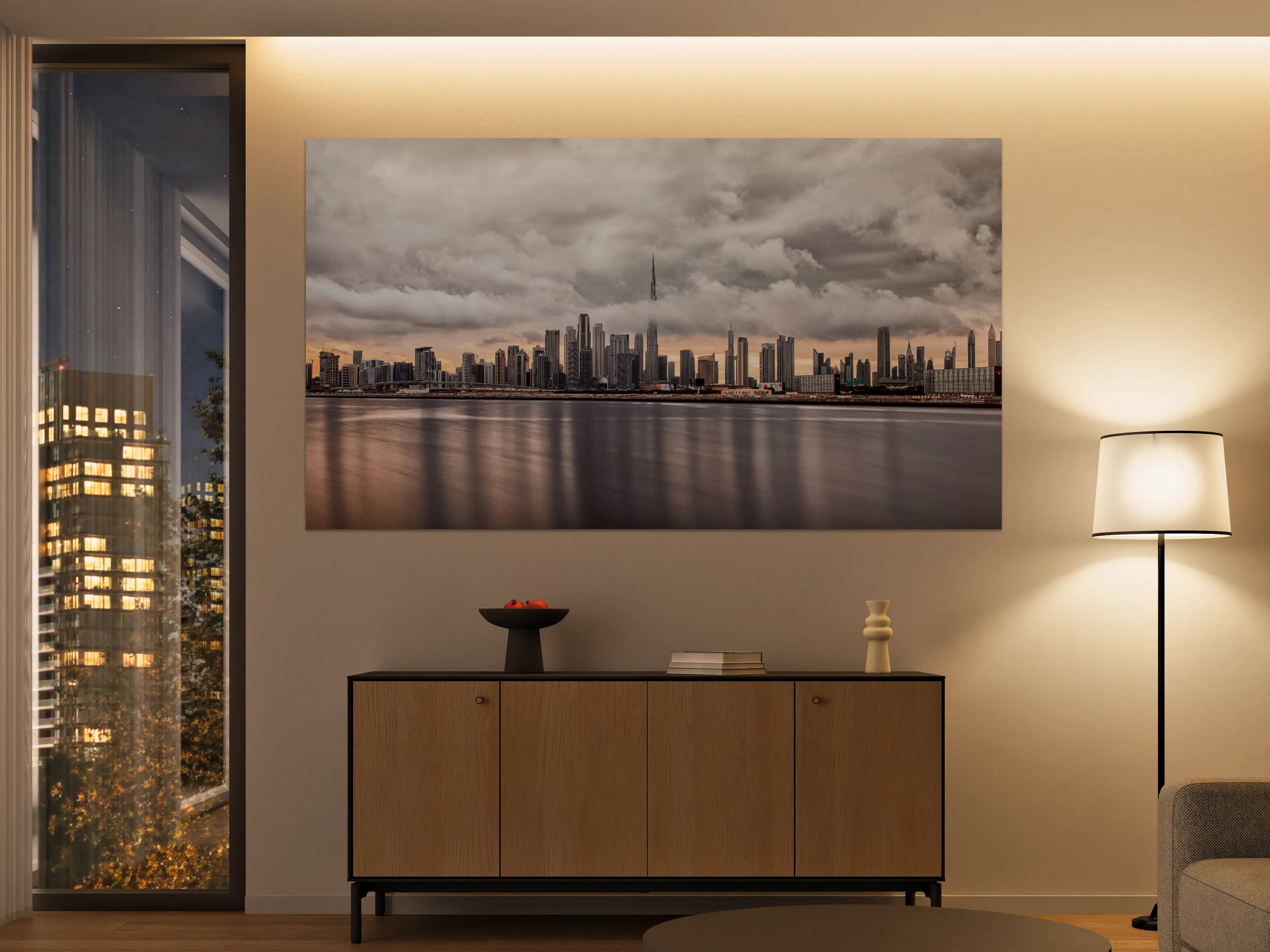 Große Wandbilder - Stadt skyline bei bewölktem Himmel