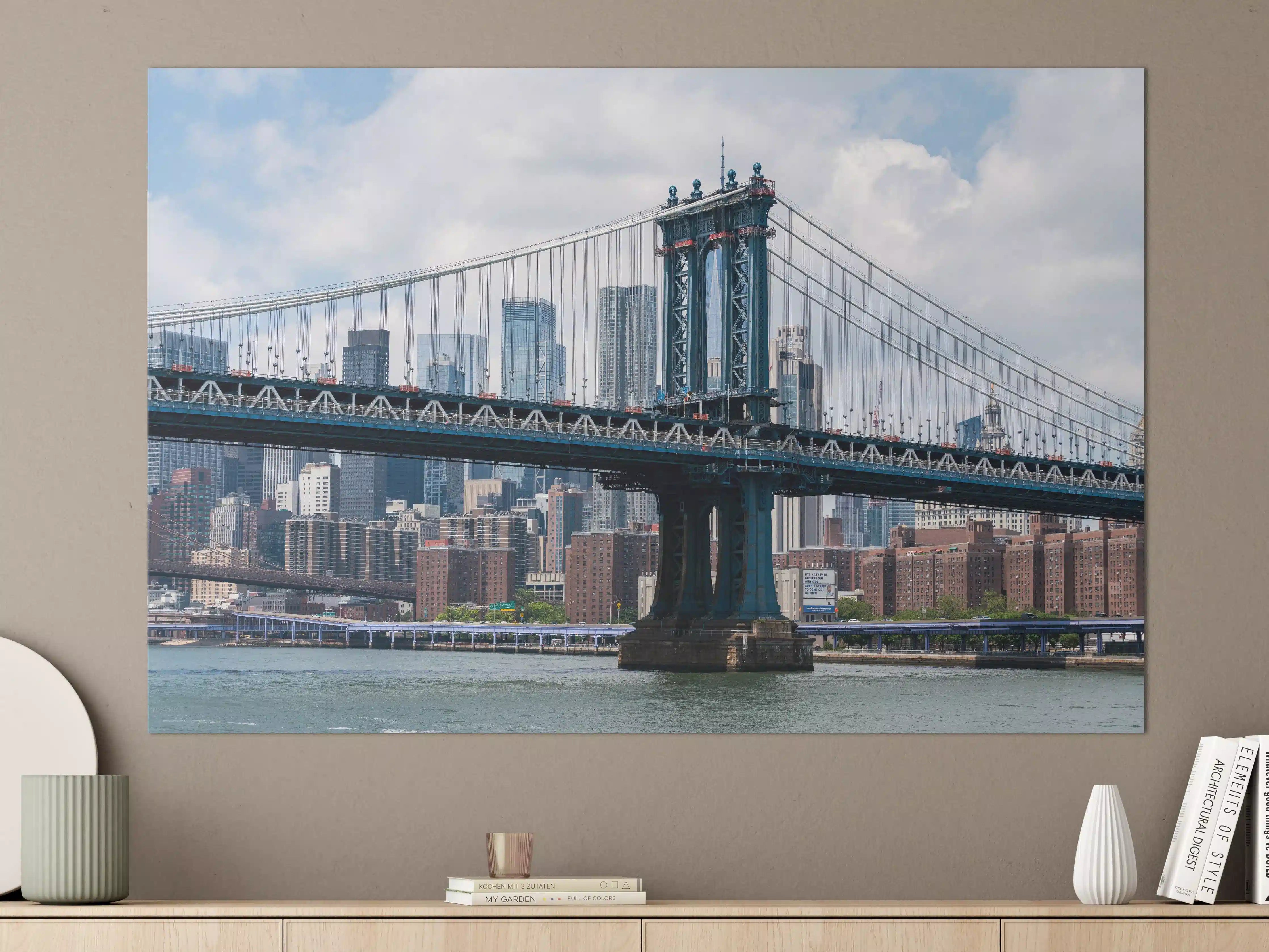 Große Wandbilder - Stadtansicht Brooklyn Bridge mit Manhattan