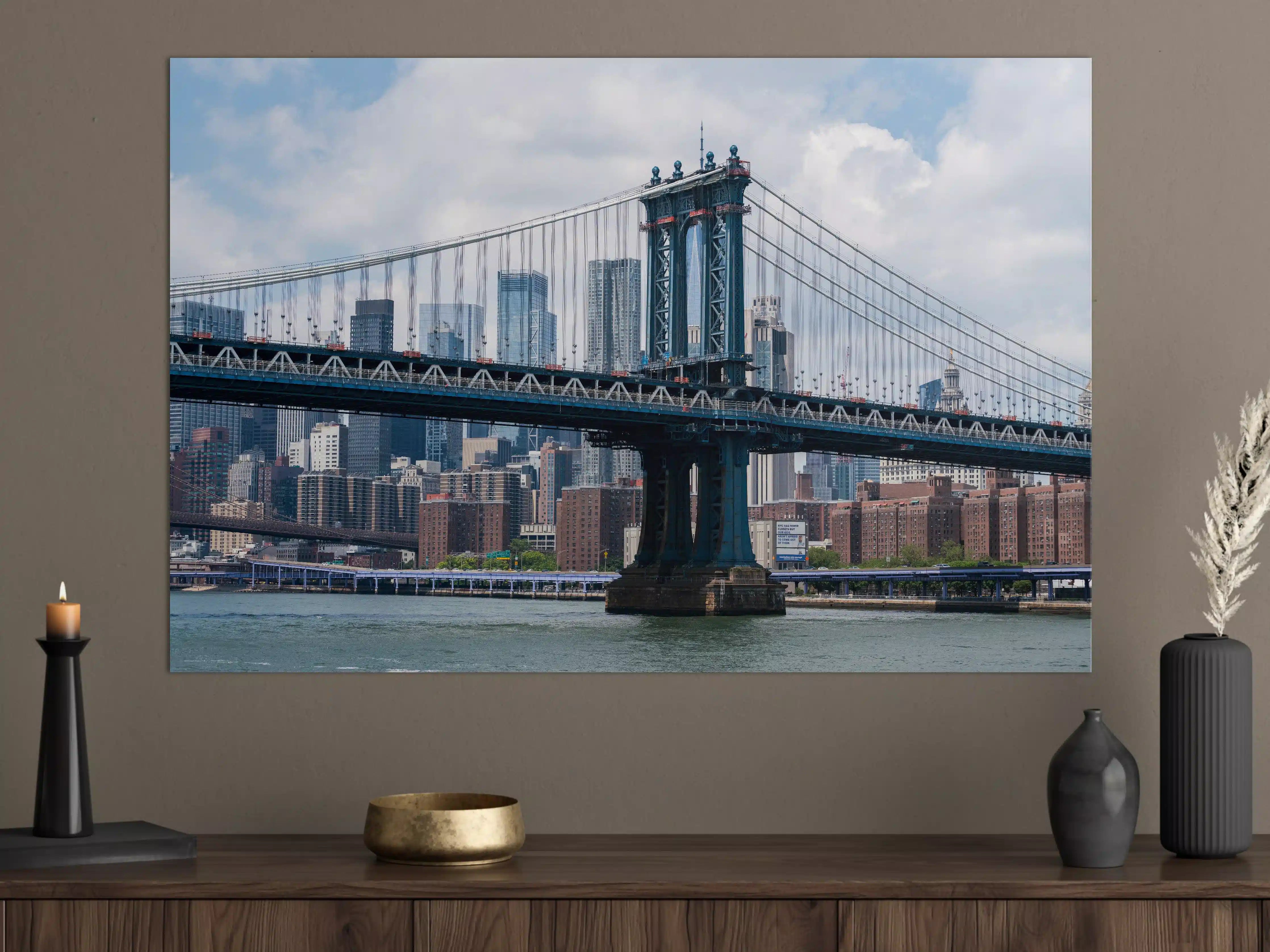 Große Wandbilder - Stadtansicht Brooklyn Bridge mit Manhattan