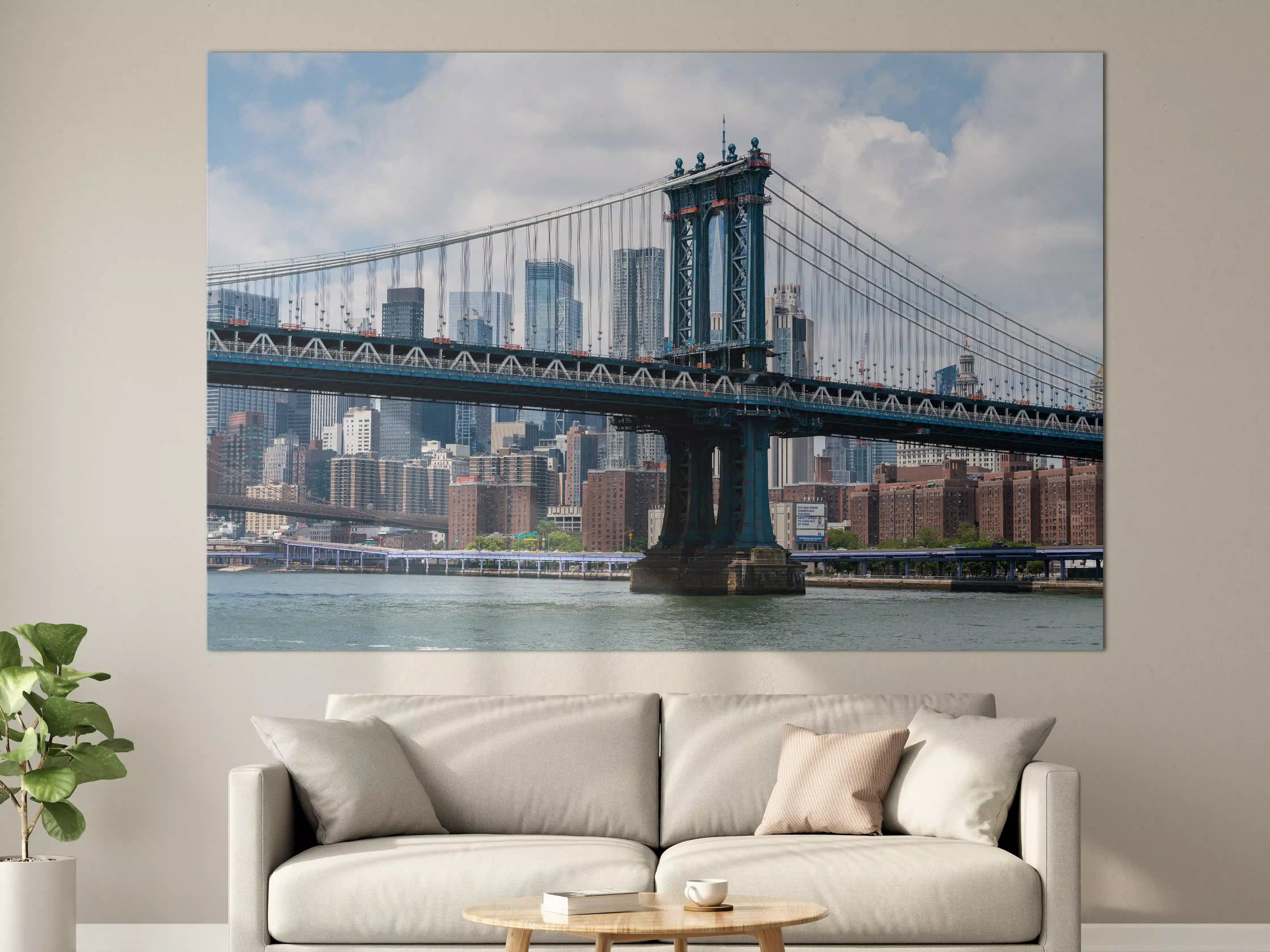 Große Wandbilder - Stadtansicht Brooklyn Bridge mit Manhattan