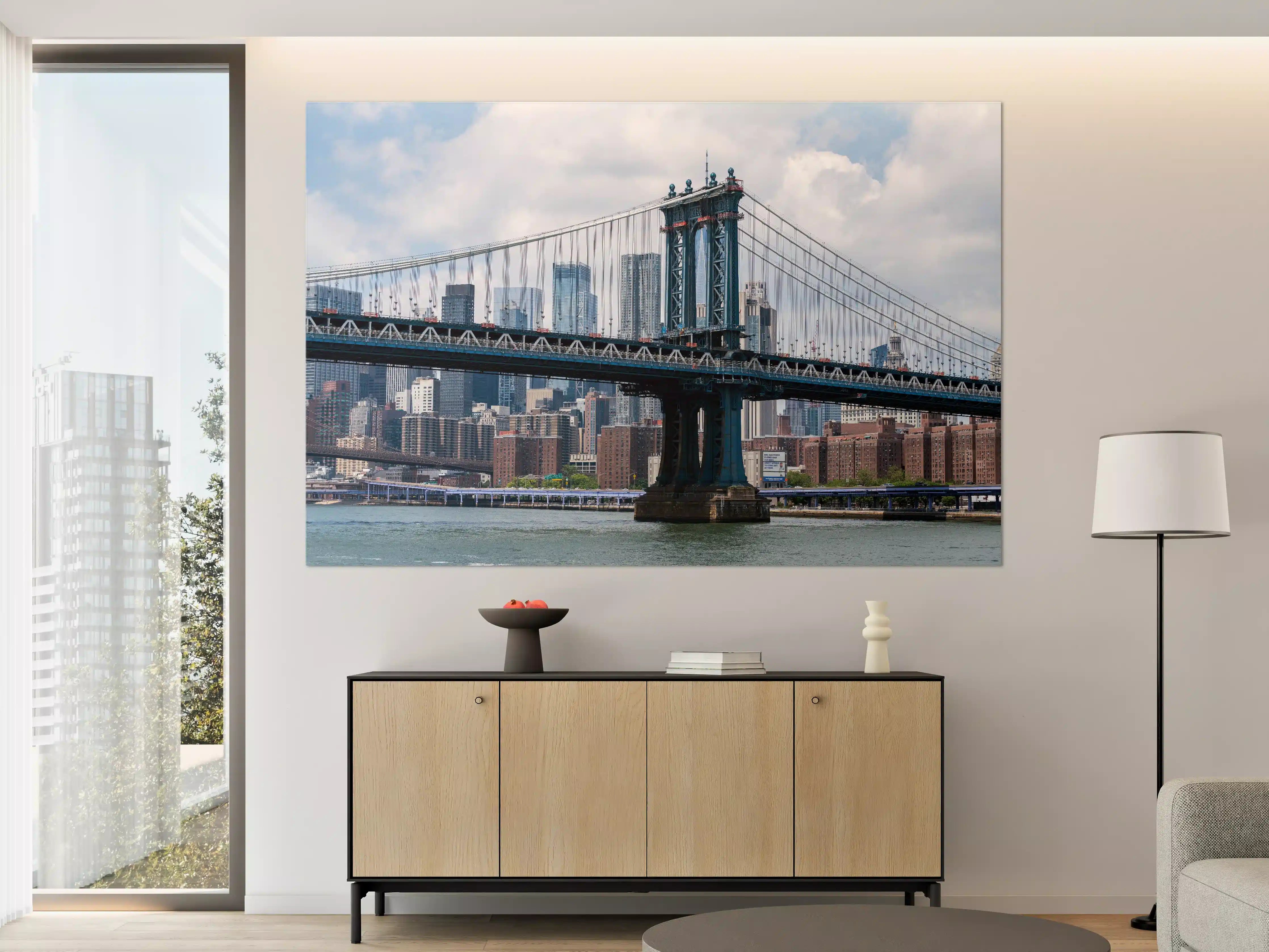 Große Wandbilder - Stadtansicht Brooklyn Bridge mit Manhattan