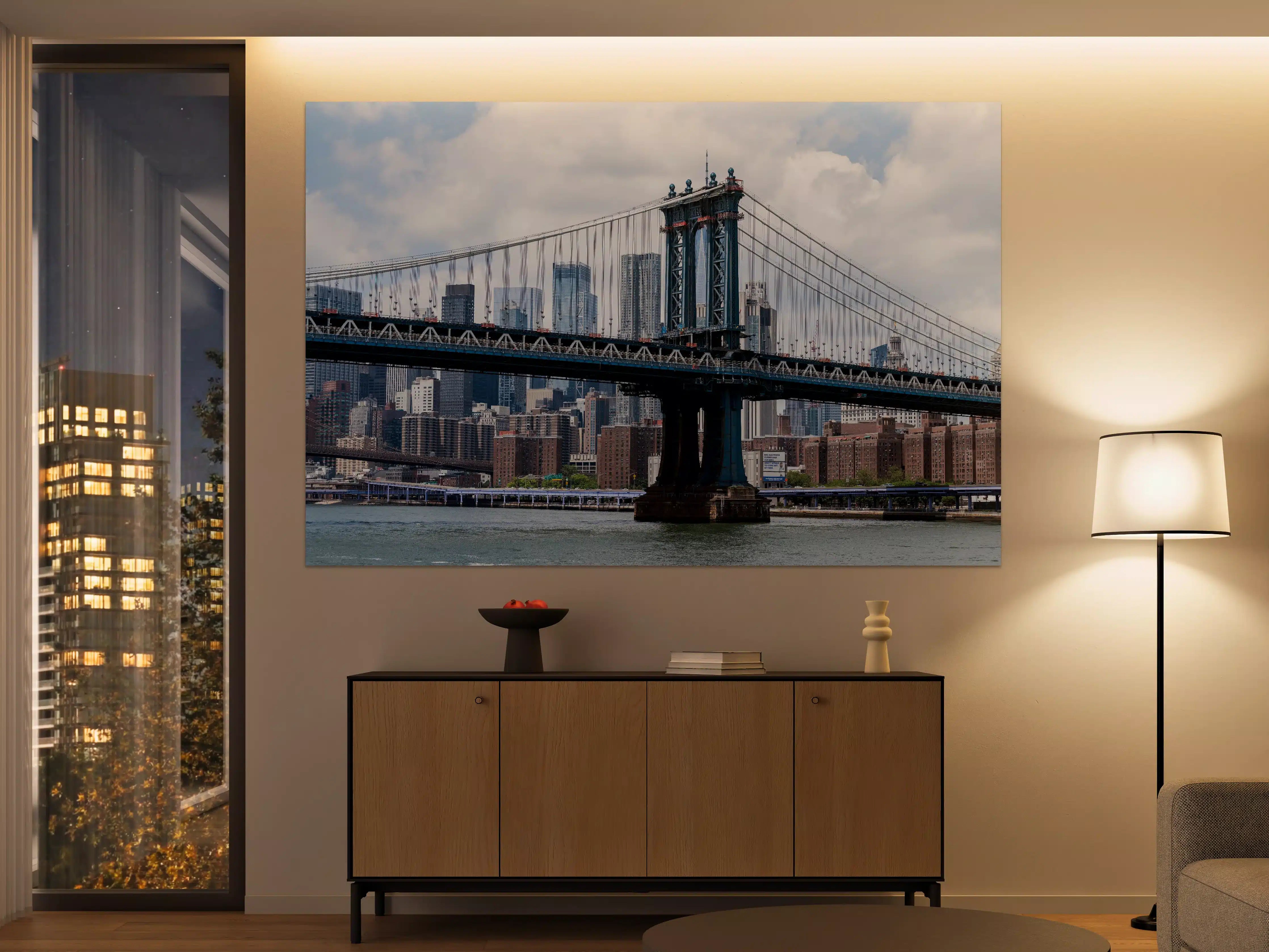Große Wandbilder - Stadtansicht Brooklyn Bridge mit Manhattan