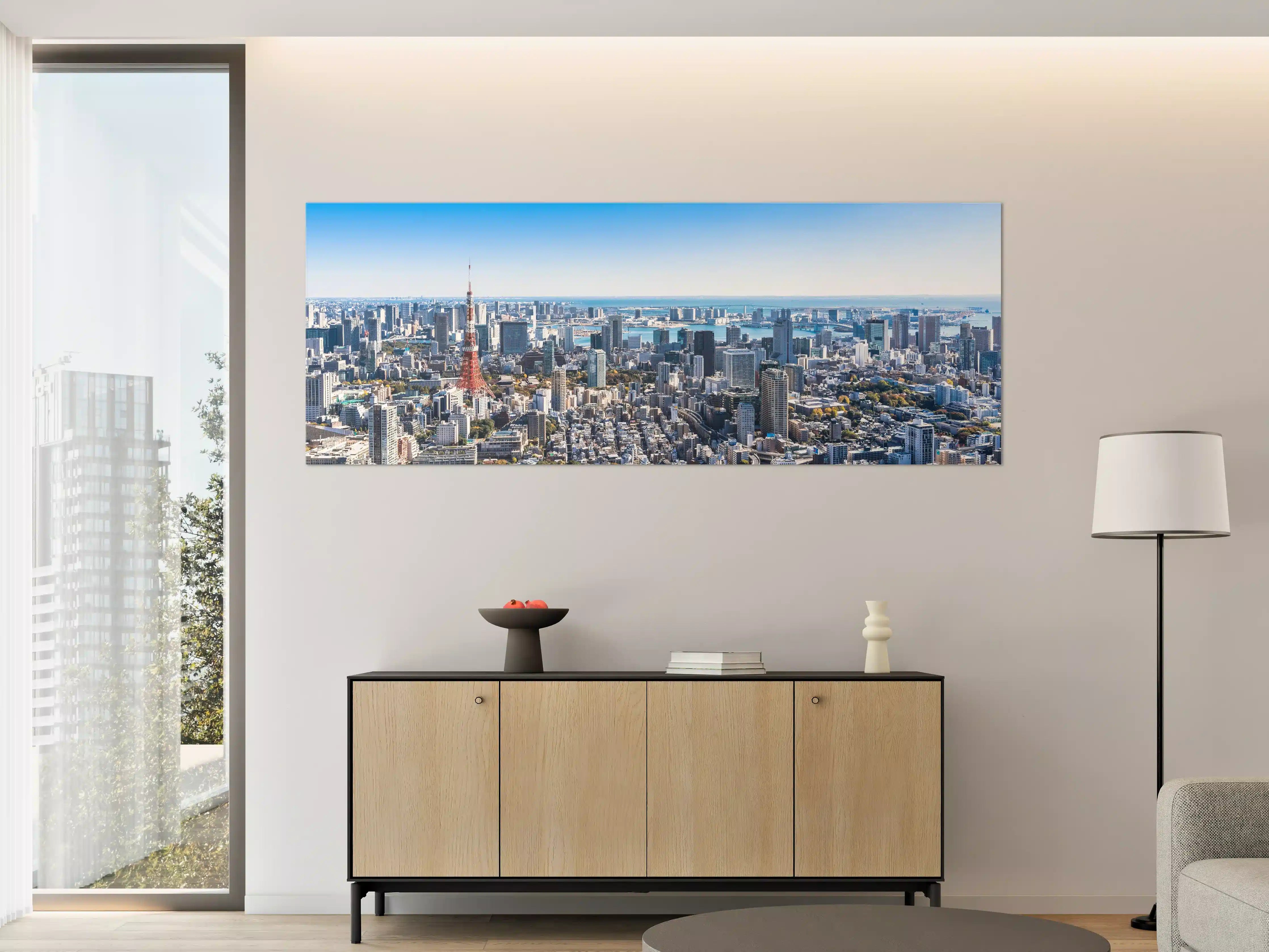 Große Wandbilder - Stadtansicht mit Tokyo Tower und moderner Skyline