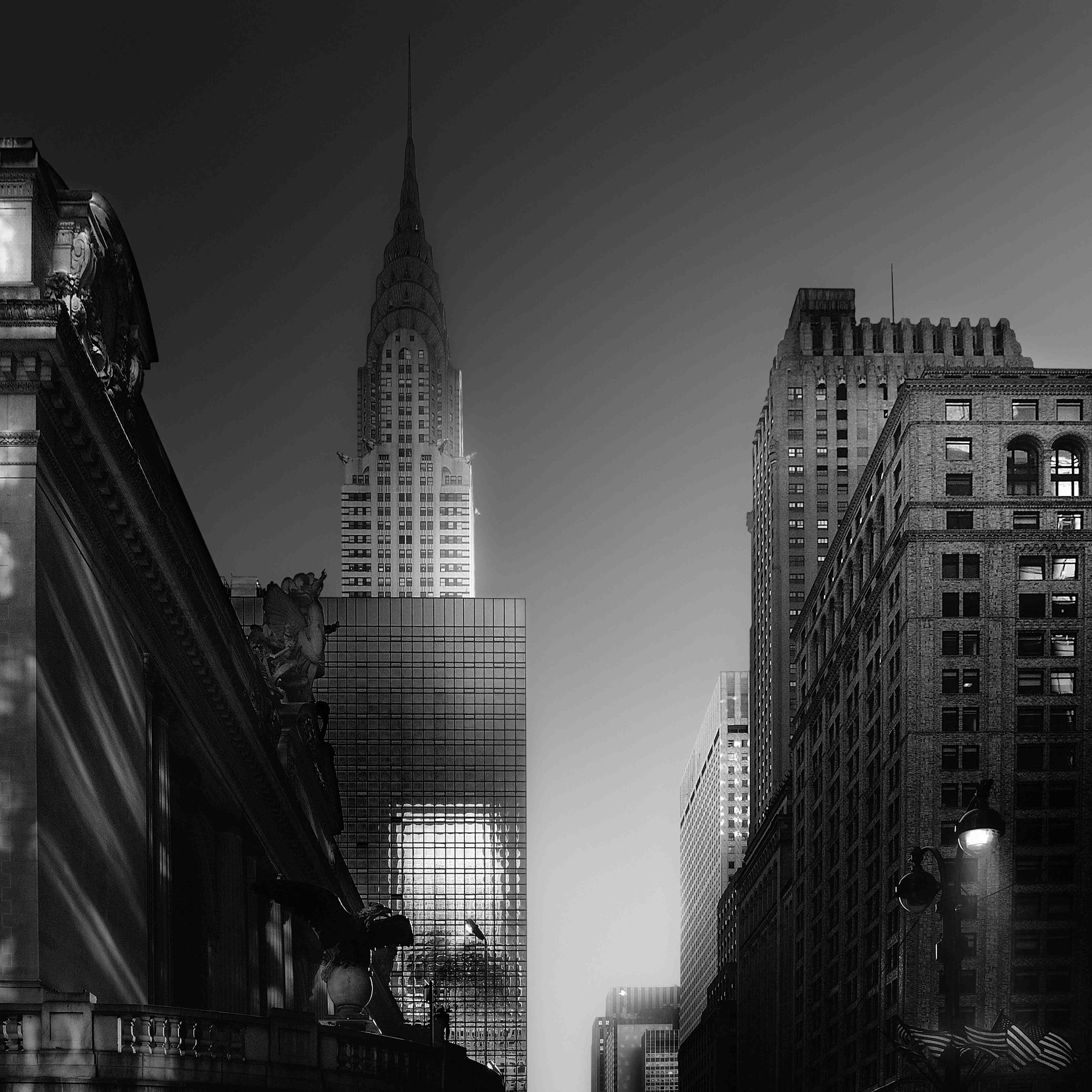 Große Wandbilder-Städtischer Skyline-Ansicht in Schwarz-Weiß